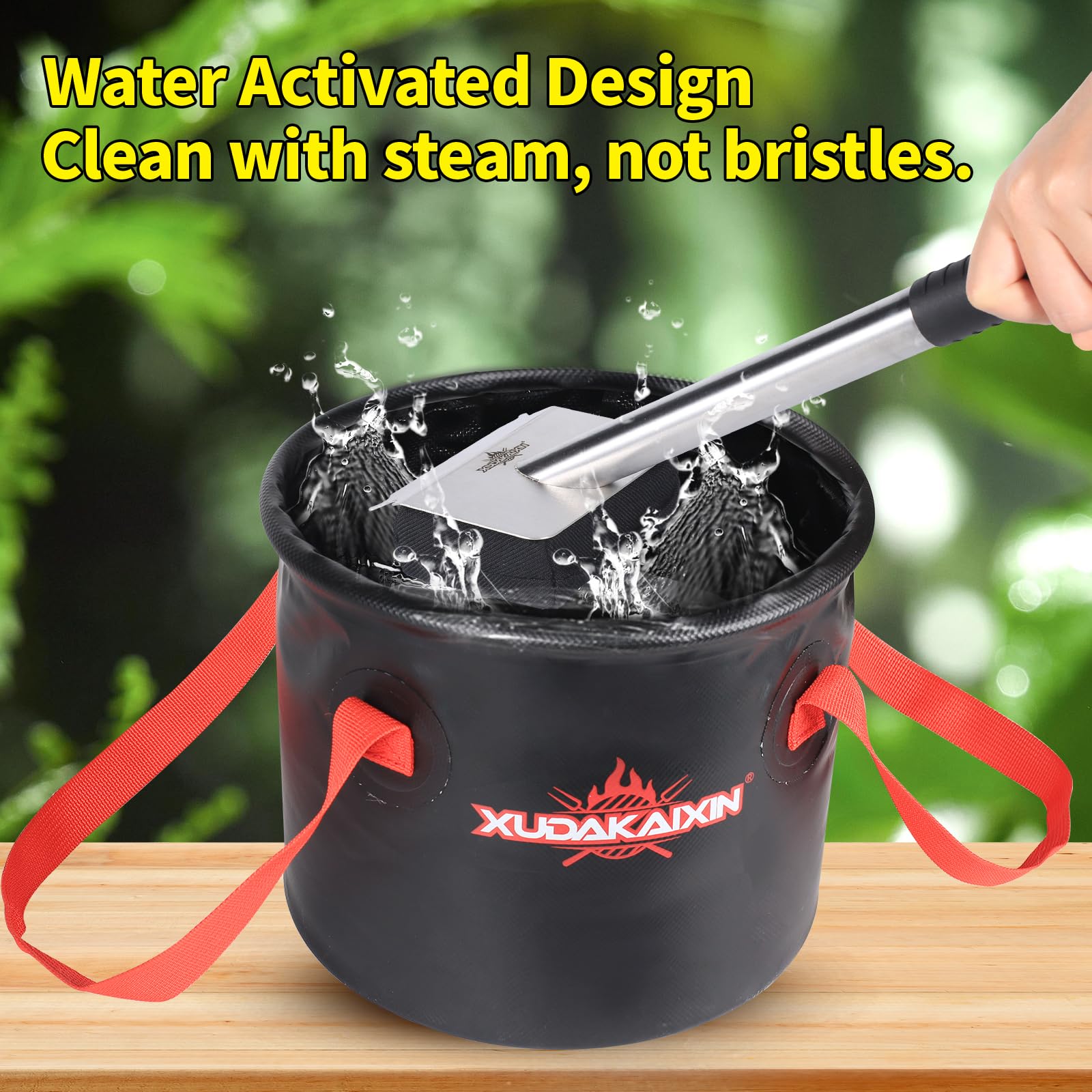 XUDAKAIXIN Grill Brush Collapsible Water Bucket, Perfect Partner for Steam Grill Brush (Only Water Bucket No Grill Brush)