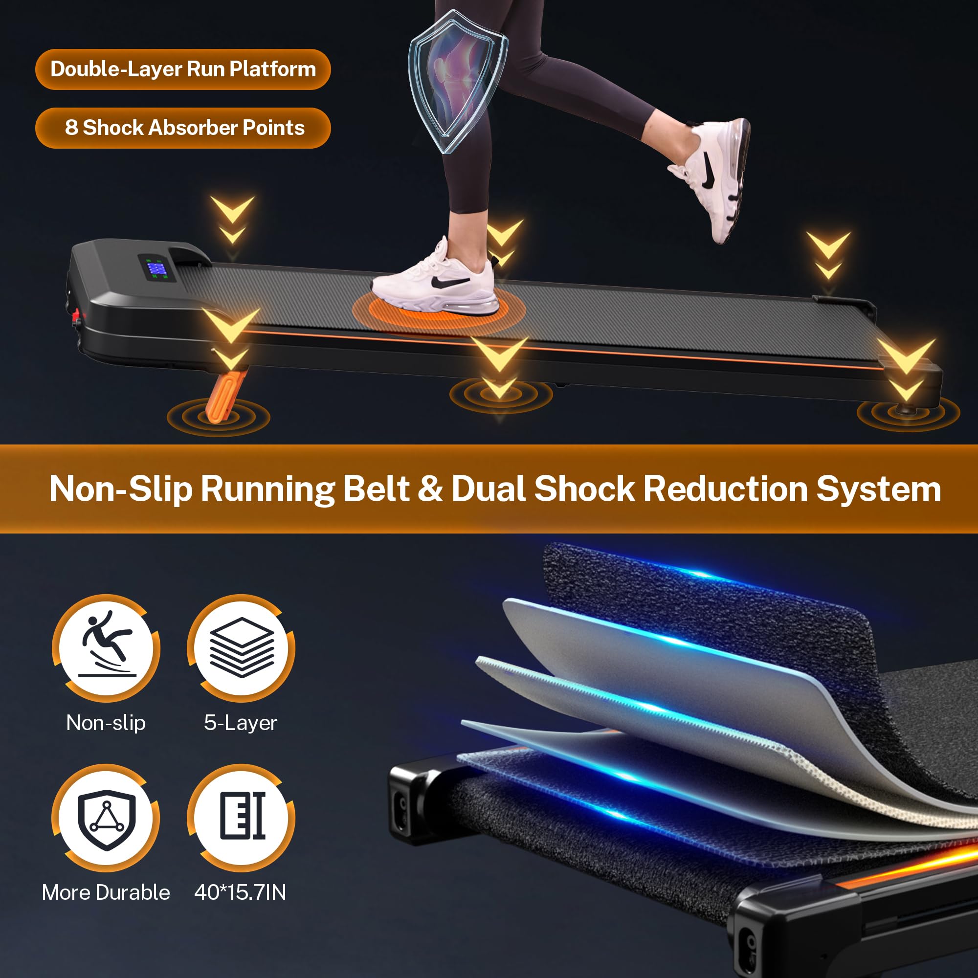 Walking Pad with Incline, Under Desk Portable Foldable Treadmill for Home Office, Walking Pad 4 in 1 for Walking Running, 2.5HP Compact Small Treadmill with Remote Control