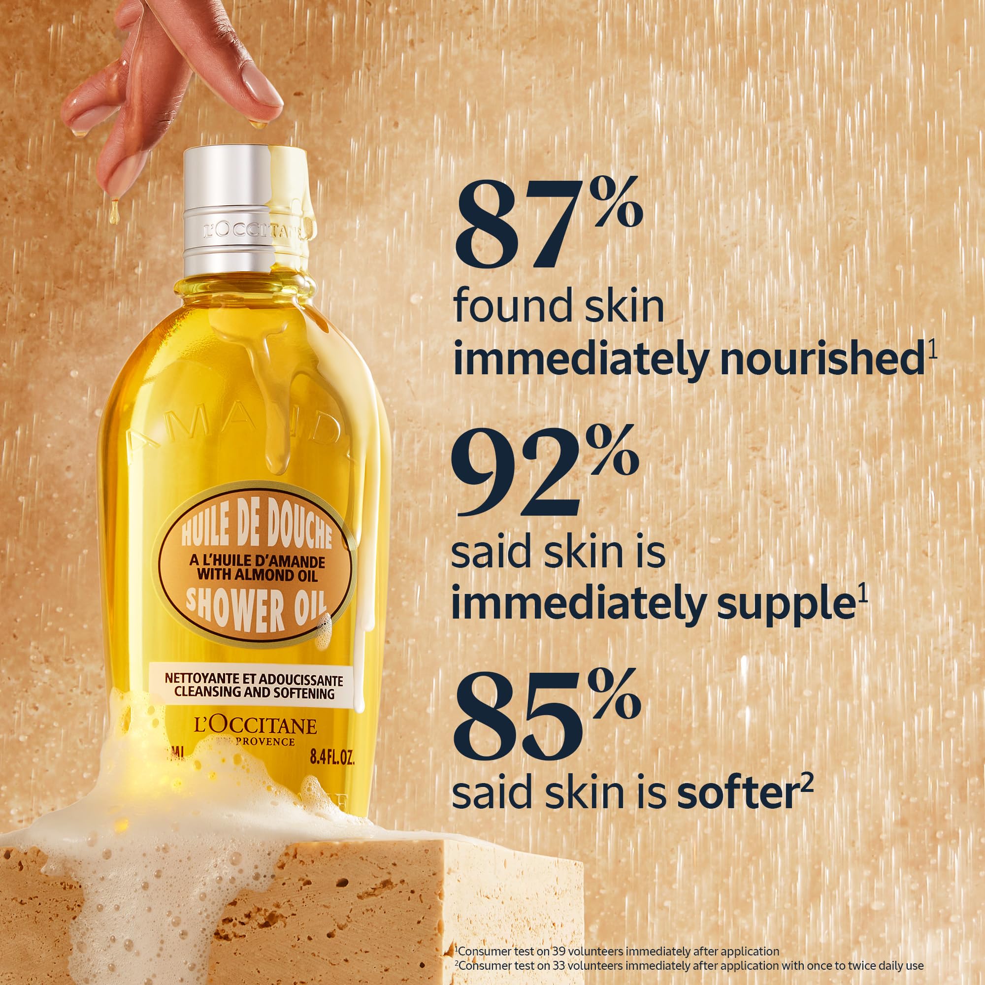 L'OCCITANE Cleansing & Softening Almond Shower Oil: Oil-to-Milky Lather, Softer Skin, Smooth Skin, Cleanse Without Drying, With Almond Oil, Best- Seller