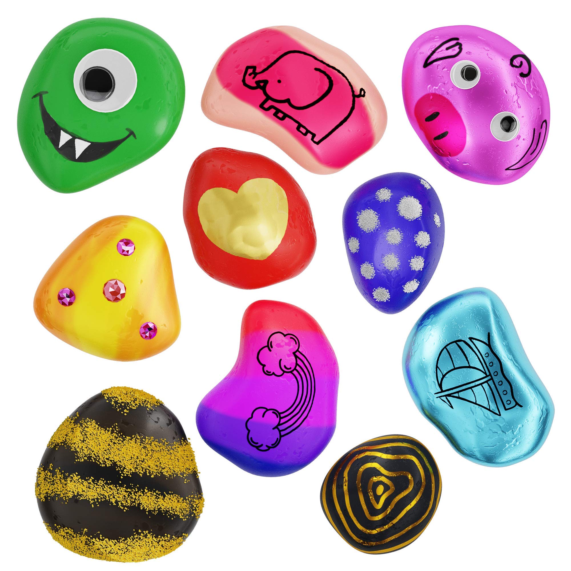 Dan&Darci Rock Painting Kit for Kids - Arts & Crafts for Girls & Boys Ages 6-12 - Easter Craft Kits Art Set - Supplies for Painting Rocks - Best Tween Paint Gift Ideas for Kids Activities Age 6-11