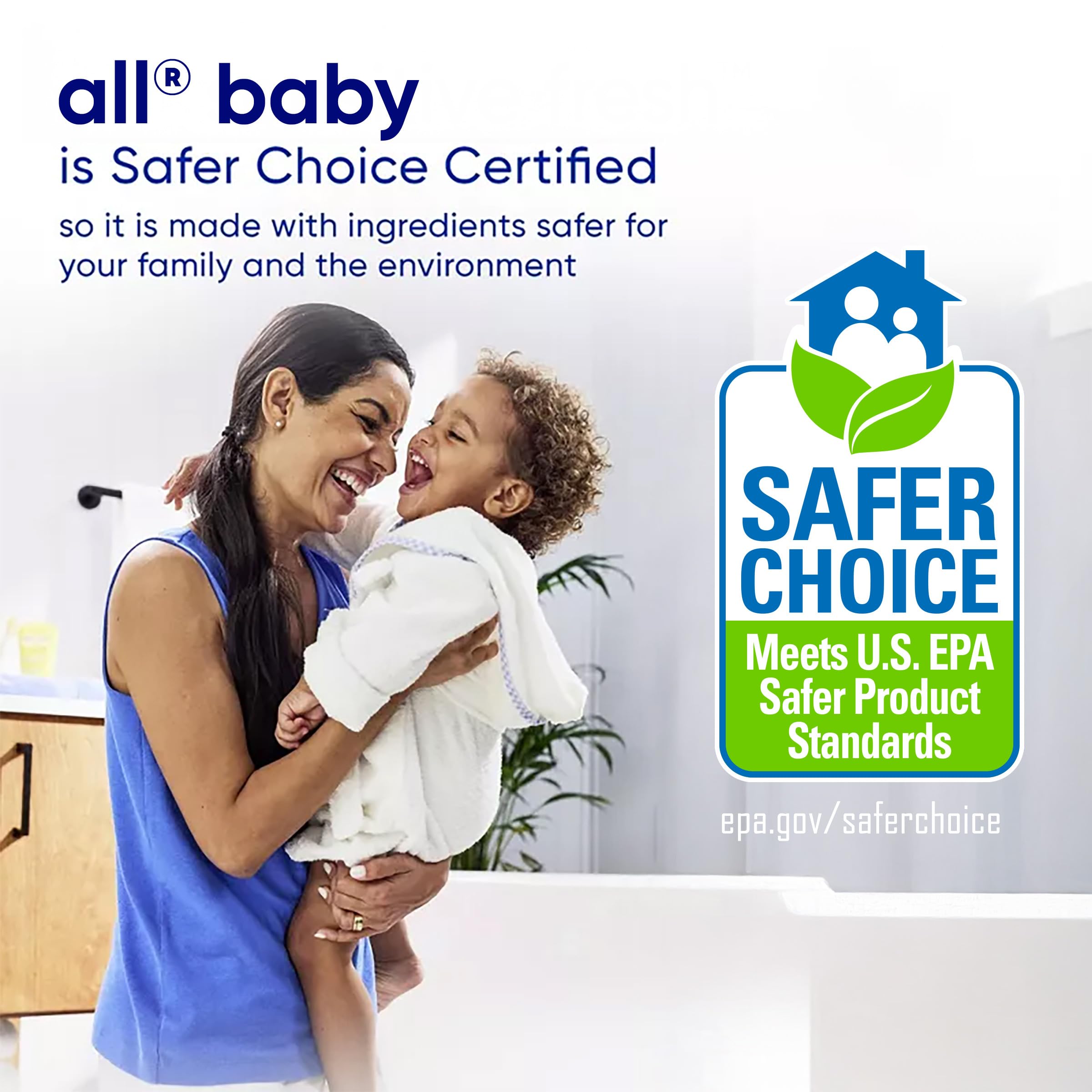 all Liquid Laundry Detergent, Gentle for Baby, Hypoallergenic & Free Of Dyes, 2X Concentrated, 100 Loads