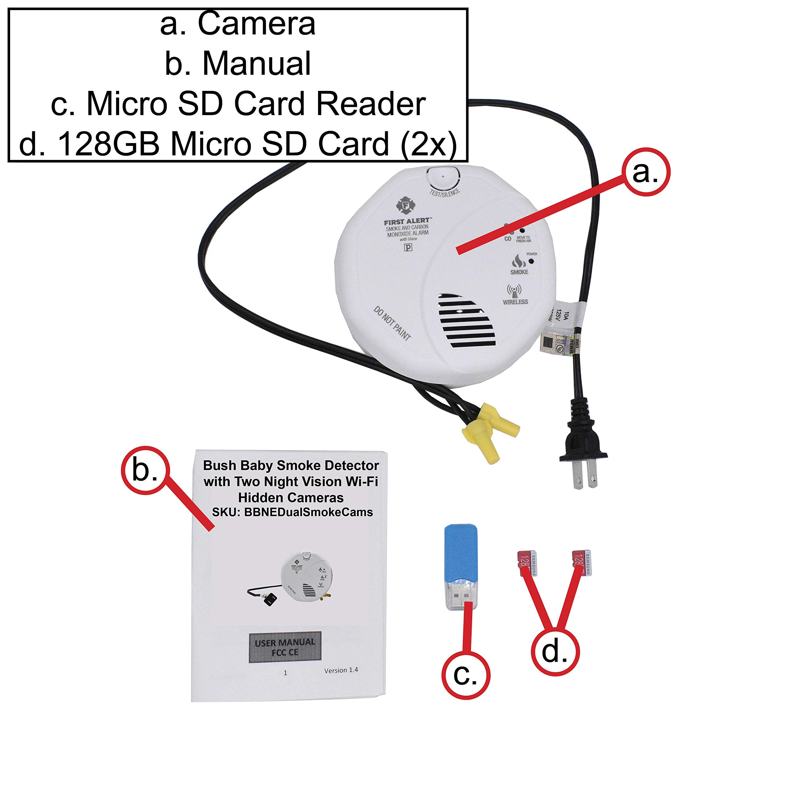 Minigadgets BBENSMOKEDUALCAM Faux Smoke Detector w/ 2 Hidden Cameras