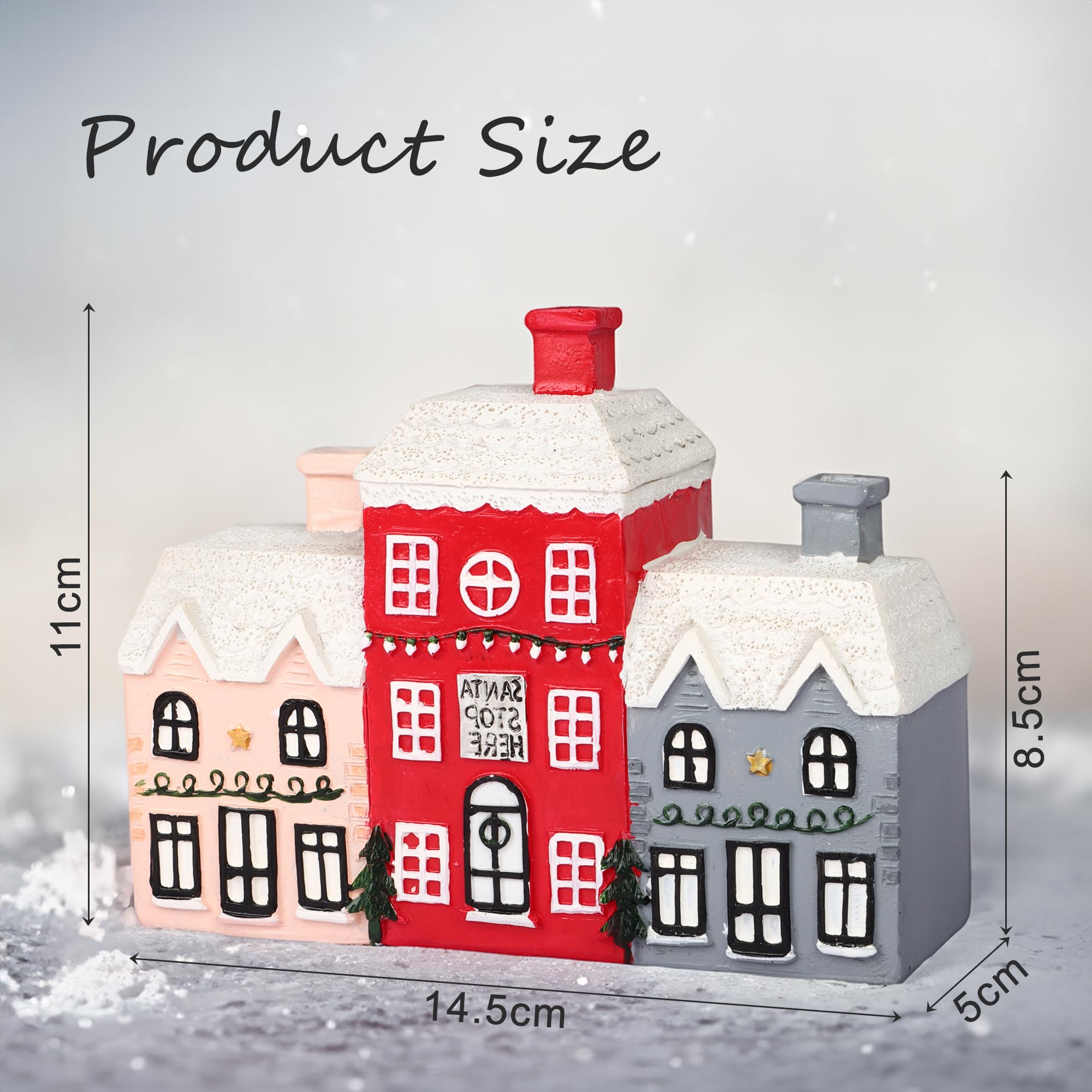REAWOW Christmas Cabin Incense Burner Gingerbread House Incense Burner Village Incense Cone Holder Log Cabin Incense Burner for Holiday Decor Home Indoor Chimney