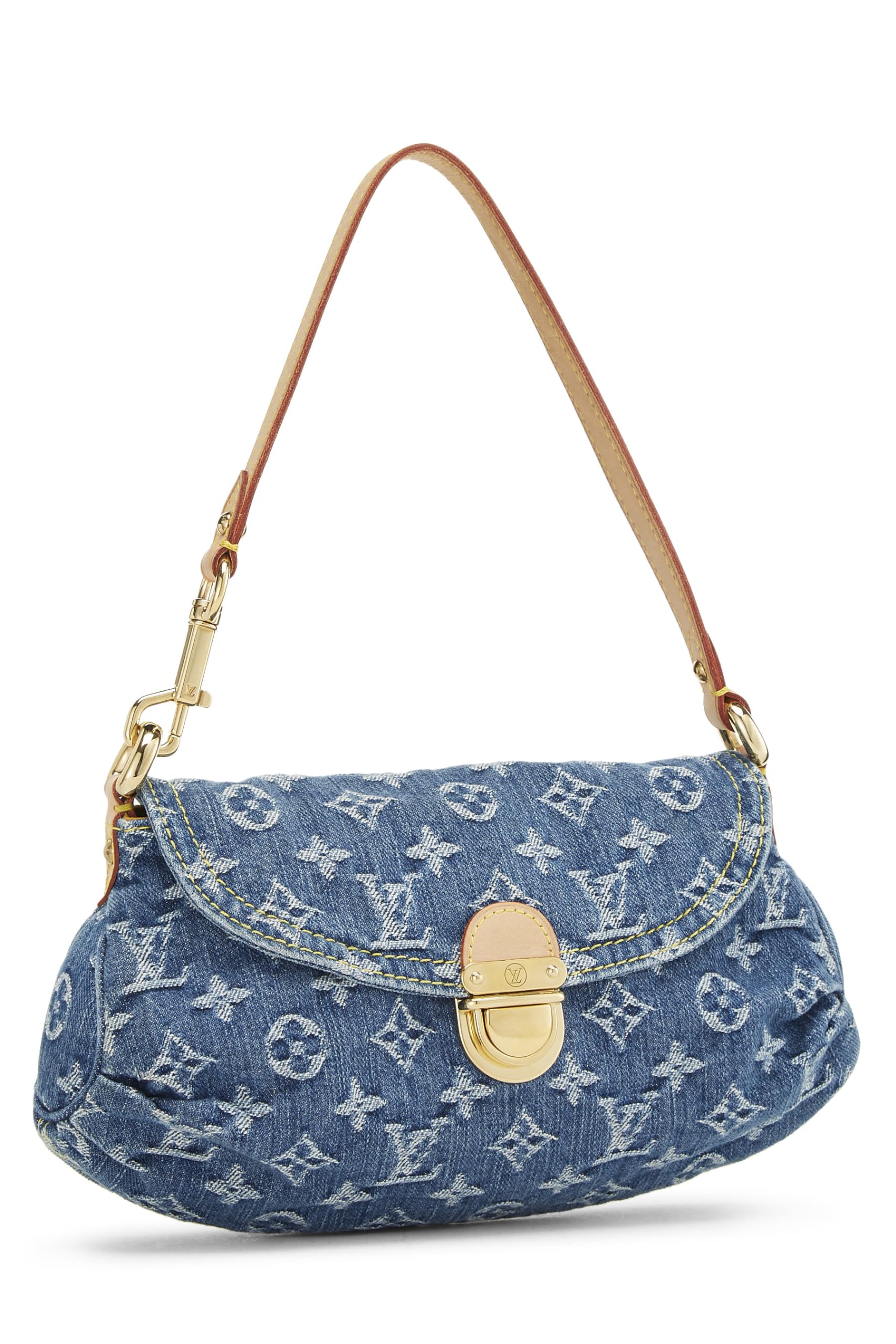 Louis Vuitton, Pre-Loved Blue Monogram Denim Pleaty Mini, Blue