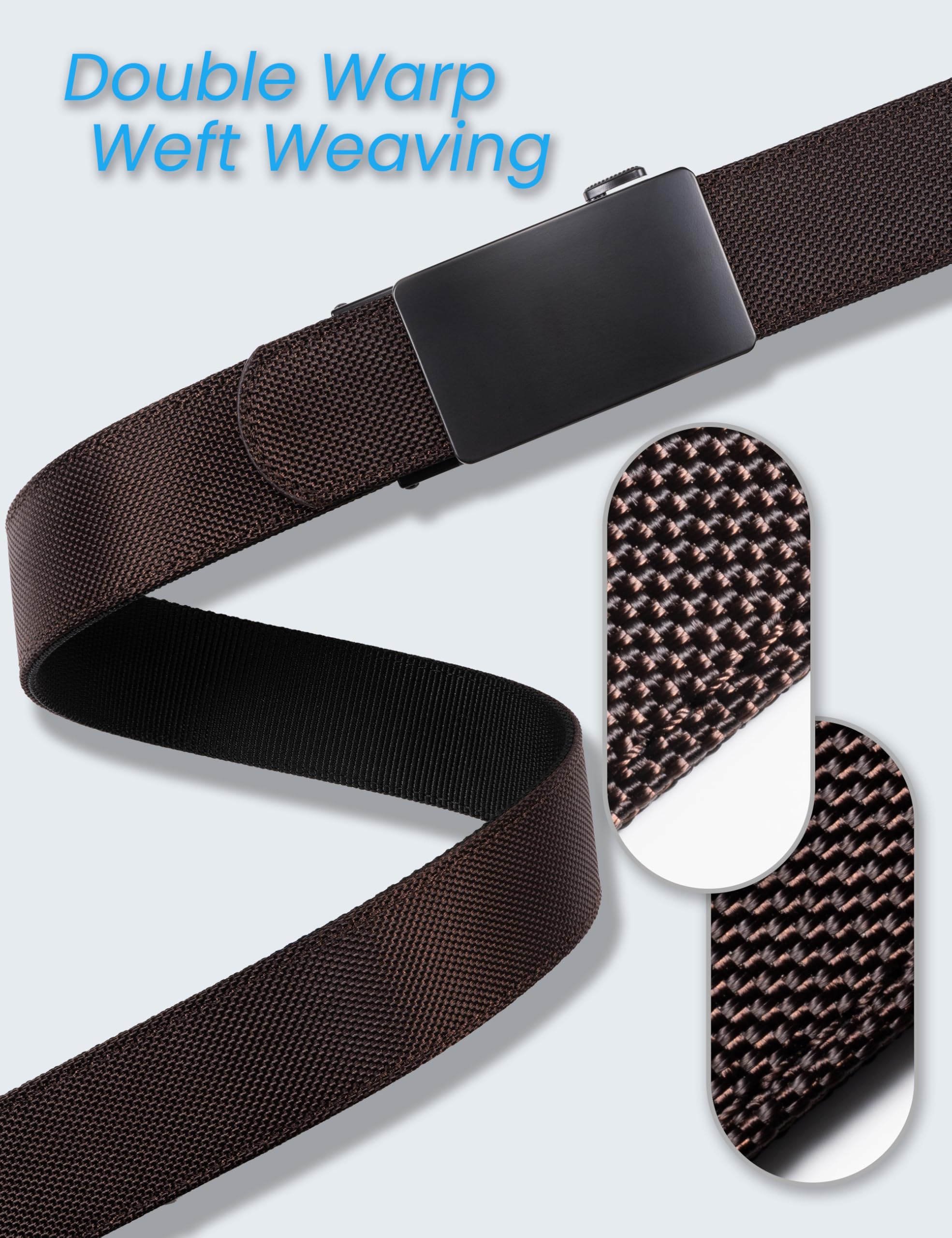 GEIT Nylon Ratchet Belts for Men,Casual Business Web Belt with Automatic Slide Buckle,Customizable Fit (35mm)