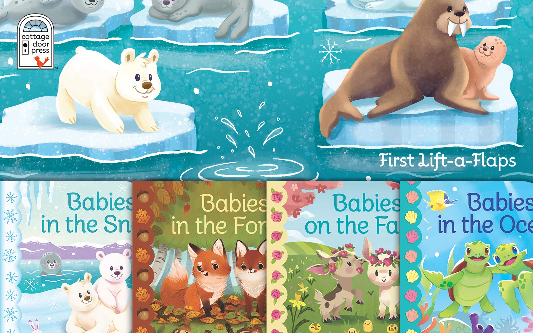 Babies in the Snow Gift Set: Includes Lift-A-Flap Board Book and Cuddly Plush Toy Friend for Birthdays, Baby Showers, Christmas and Easter Basket Stuffers Ages 0 - 4