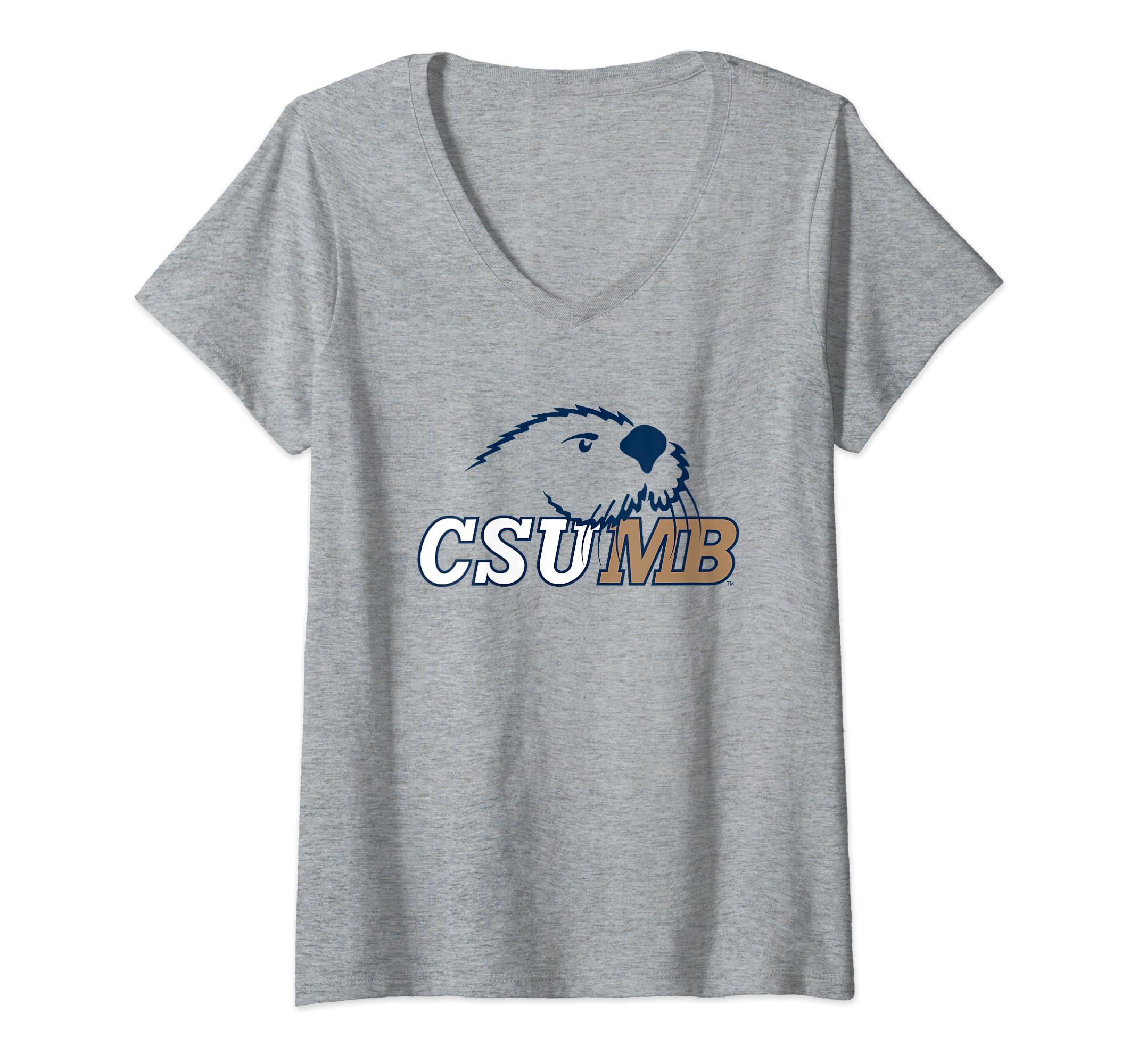 Womens Cal State Monterey Bay Otters Icon Logo Officially Licensed V-Neck T-Shirt