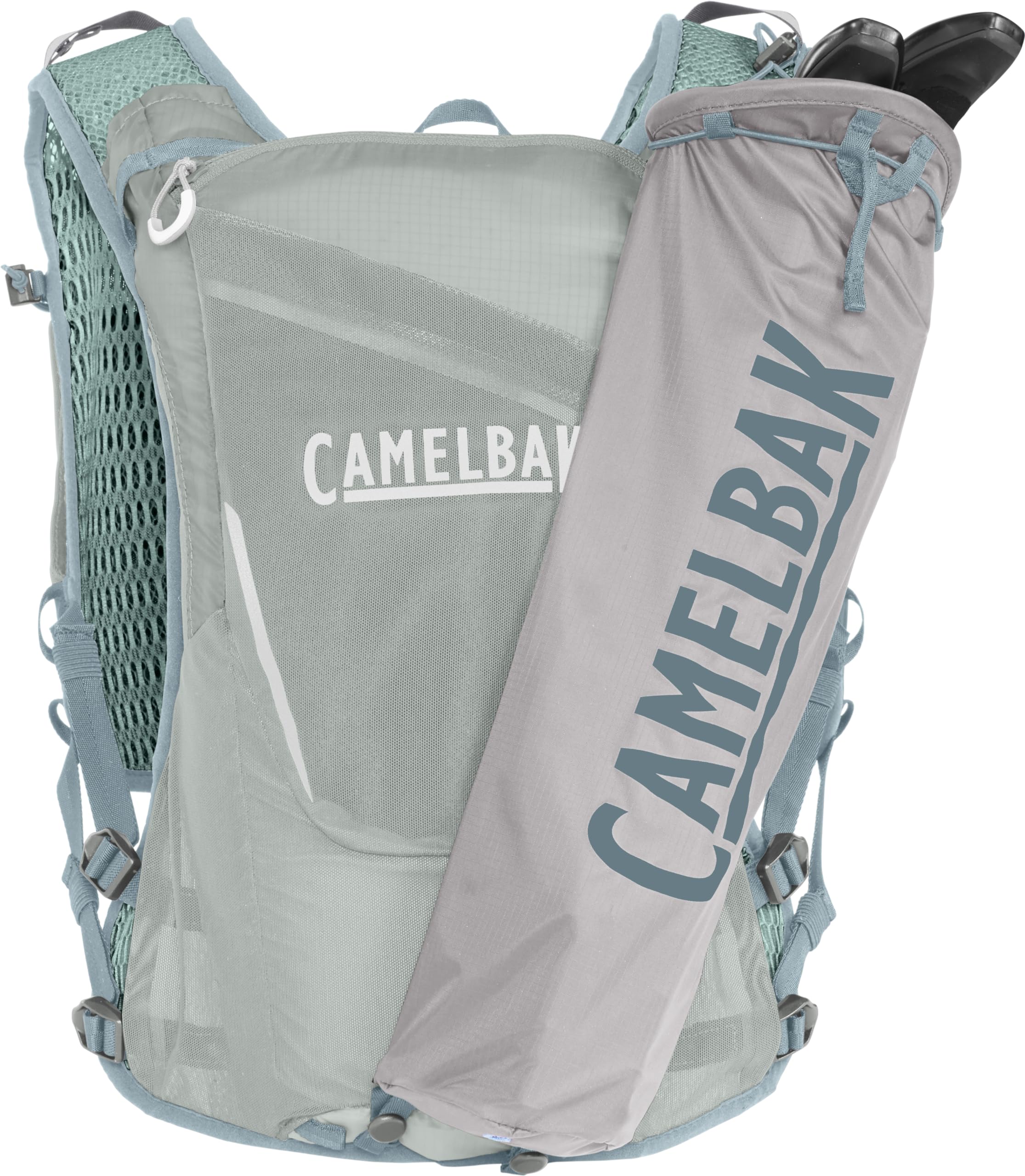 CamelBak Zephyr Pro Running Hydration Vest 34oz – Body Mapping Technology, Pigeon/Blue Surf