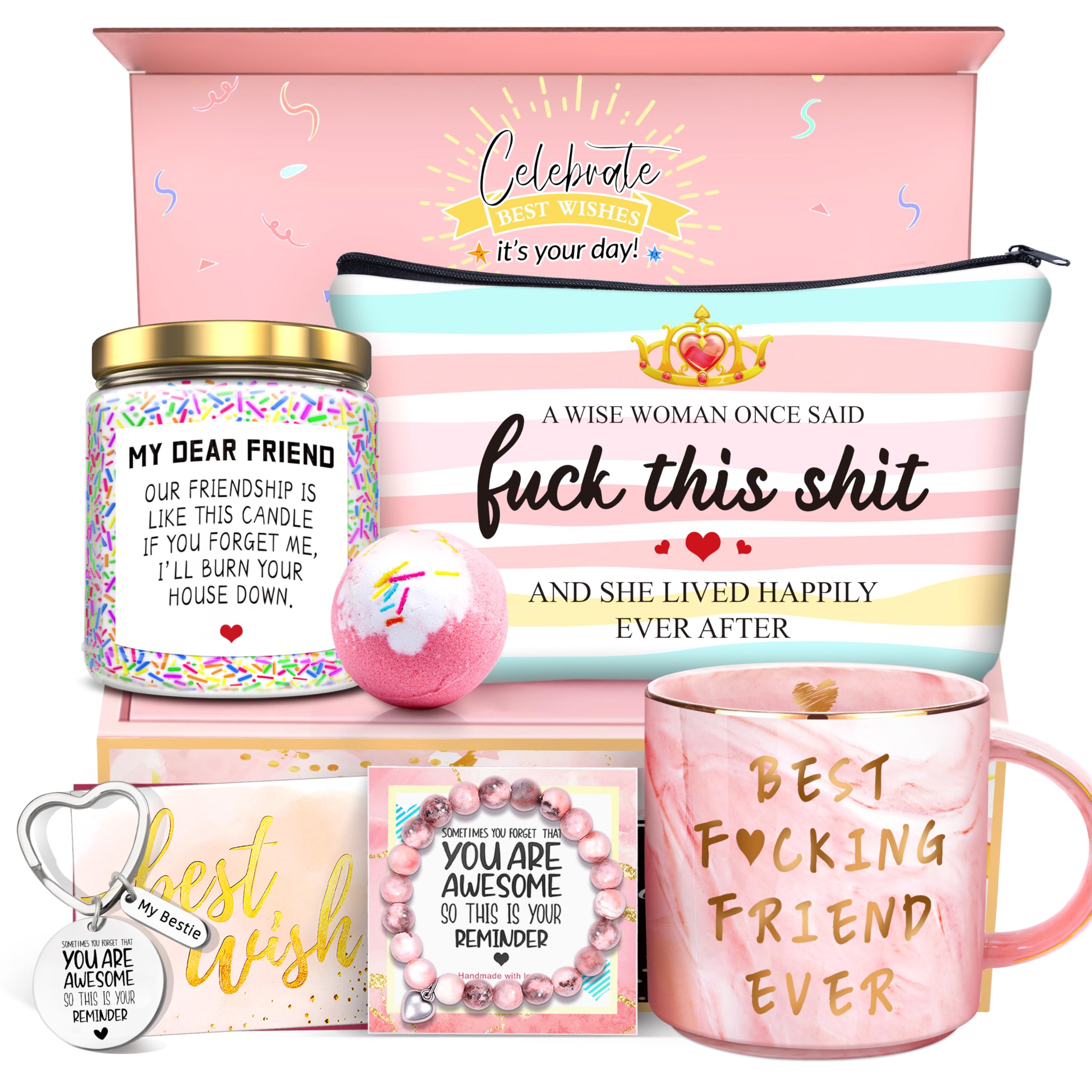 Birthday Gifts for Women Best Friends Friendship Gifts for Women Funny Gifts for Female BFF Female Bestfriend Bestie Scent Candles Coffee Mug Gifts for Friends Her Sister