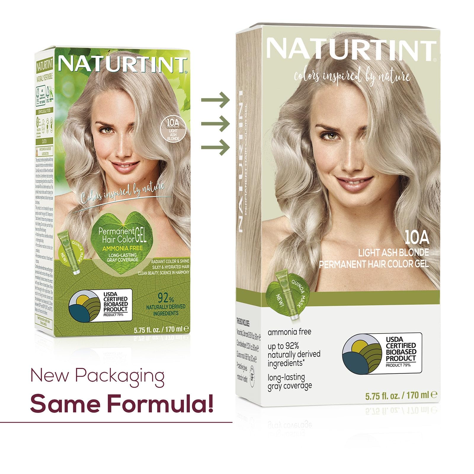 Naturtint 10A Light Ash Blonde Permanent Hair Color (Pack of 1), Ammonia Free, Vegan, Cruelty Free, up to 100% Gray Coverage, Long Lasting Results (Packaging may vary)