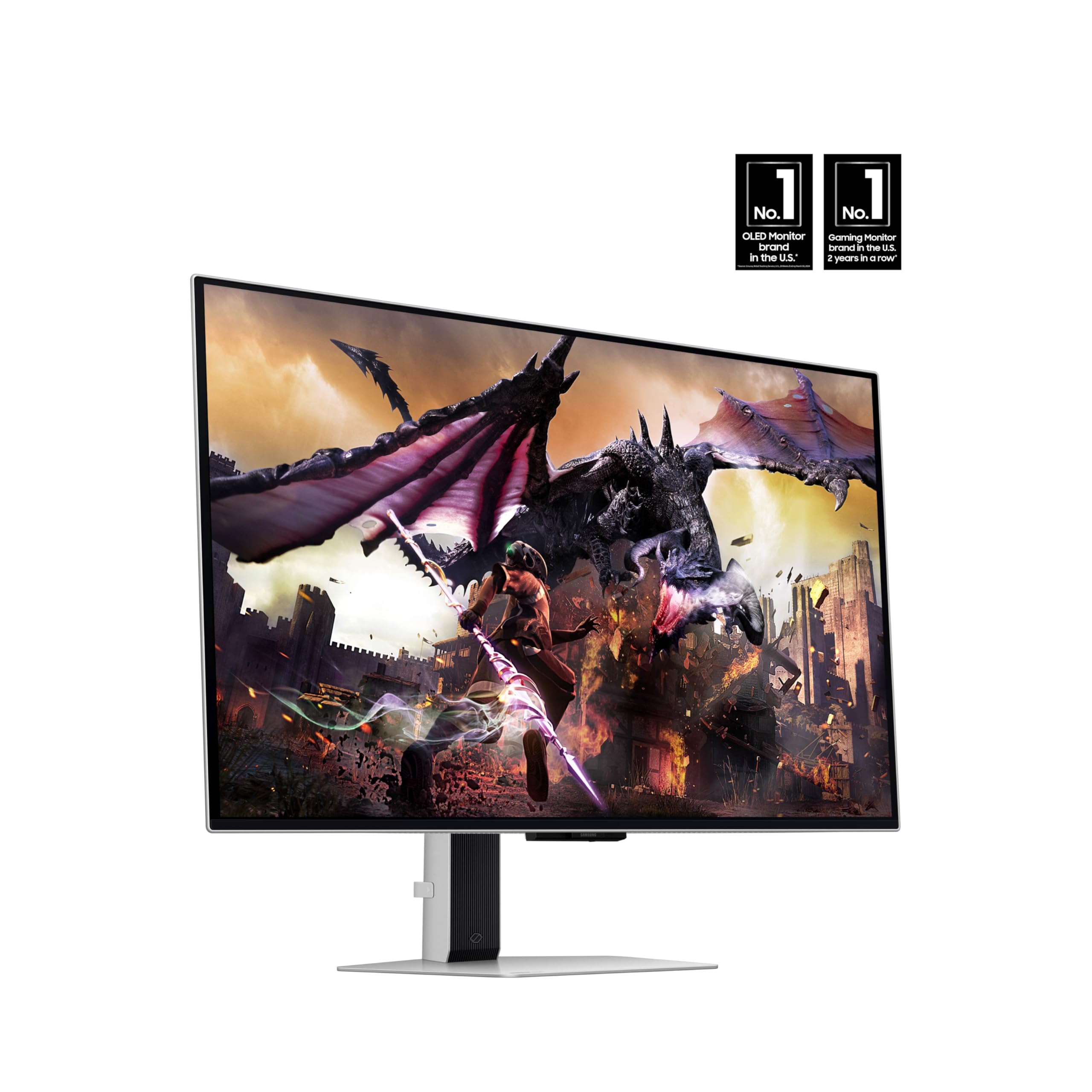 SAMSUNG 32-Inch Odyssey OLED G8 (G80SD) Series 4K UHD Smart Gaming Monitor, 240Hz 0.03ms, G-Sync Compatible, Glare-Free Display, Gaming Hub, Sleek Metal Design, 3 Year Warranty, LS32DG800SNXZA, 2024