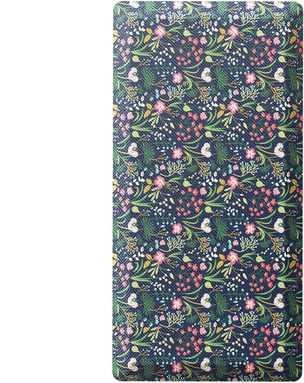 Ophanie Kitchen Mats for Floor, 3/4 inch Thick, 20x39 Anti Fatigue Cushioned Mat, Kitchen Rugs, Waterproof, Comfort Ergonomic Standing Mat for Office, Home, Sink, Blue Flower Non-Slip Ridged Bottom