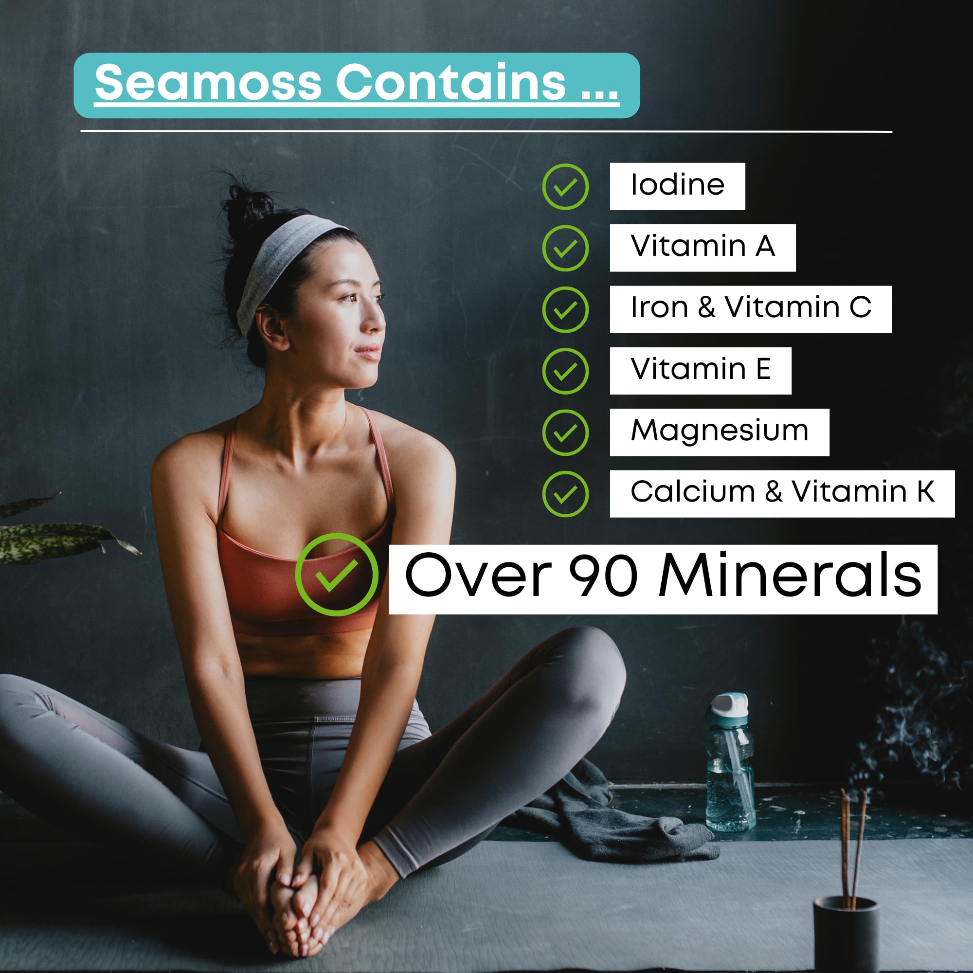 FullSpectrum Sea Moss Gel Made from Carribbean Seamoss Blend of Gold, Green and Purple Seamoss ] Wildcrafted Organic Premium Quality Superfood