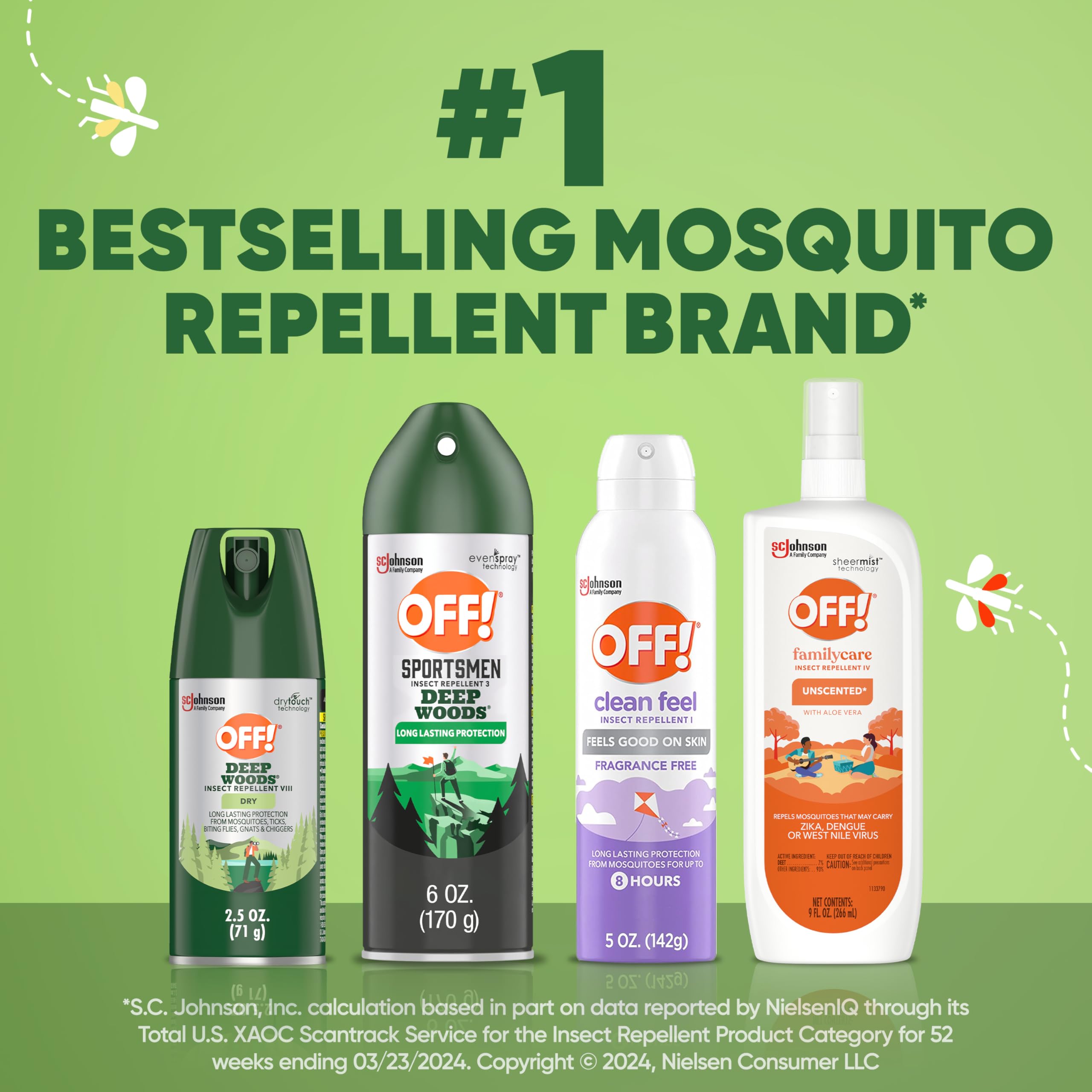 OFF! Deep Woods Insect Repellent Aerosol, Dry, Non-Greasy Formula, Bug Spray with Long Lasting Protection from Mosquitoes, 2.5 oz (Pack of 12)