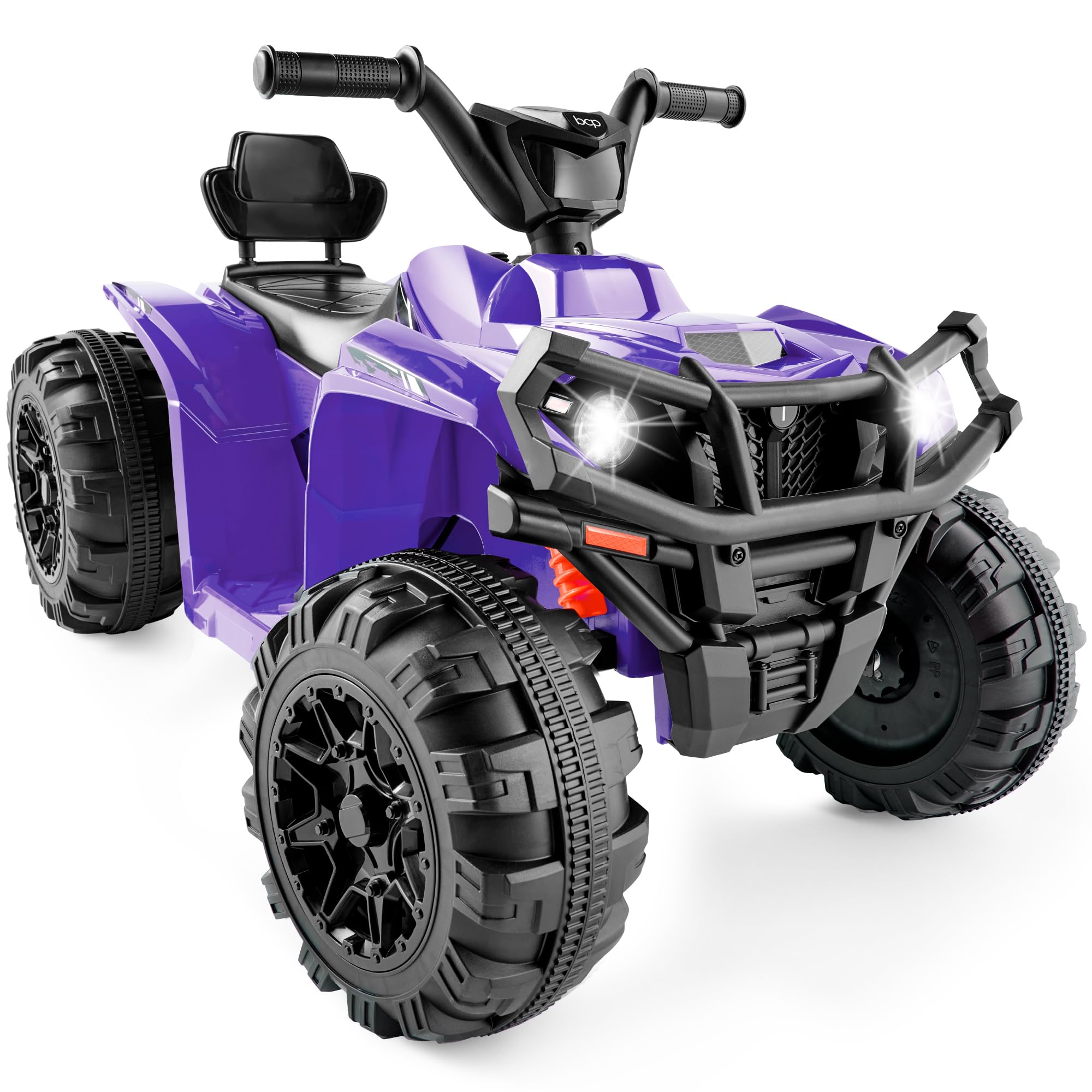 Best Choice Products 12V Kids Ride-On Electric ATV, 4-Wheeler Quad Car Toy w/Bluetooth Audio, 2.4mph Max Speed, Treaded Tires, LED Headlights, Radio - Purple