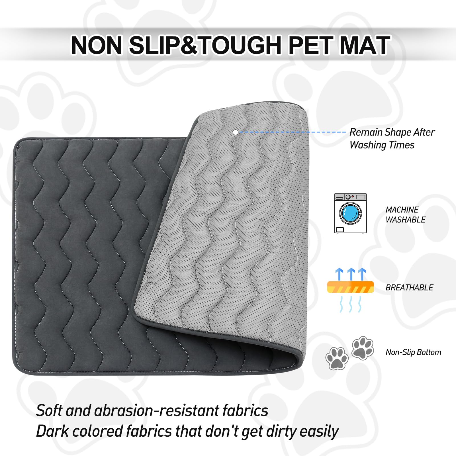 Bubble bear Dog Crate Mat,Soft Dog Crate Mat with Anti-Slip Bottom,Machine Washable,Portable Kennel Pad, Lightweight Travel Flat Pet Beds for Indoor& Outdoor Dogs（36"X 23"）