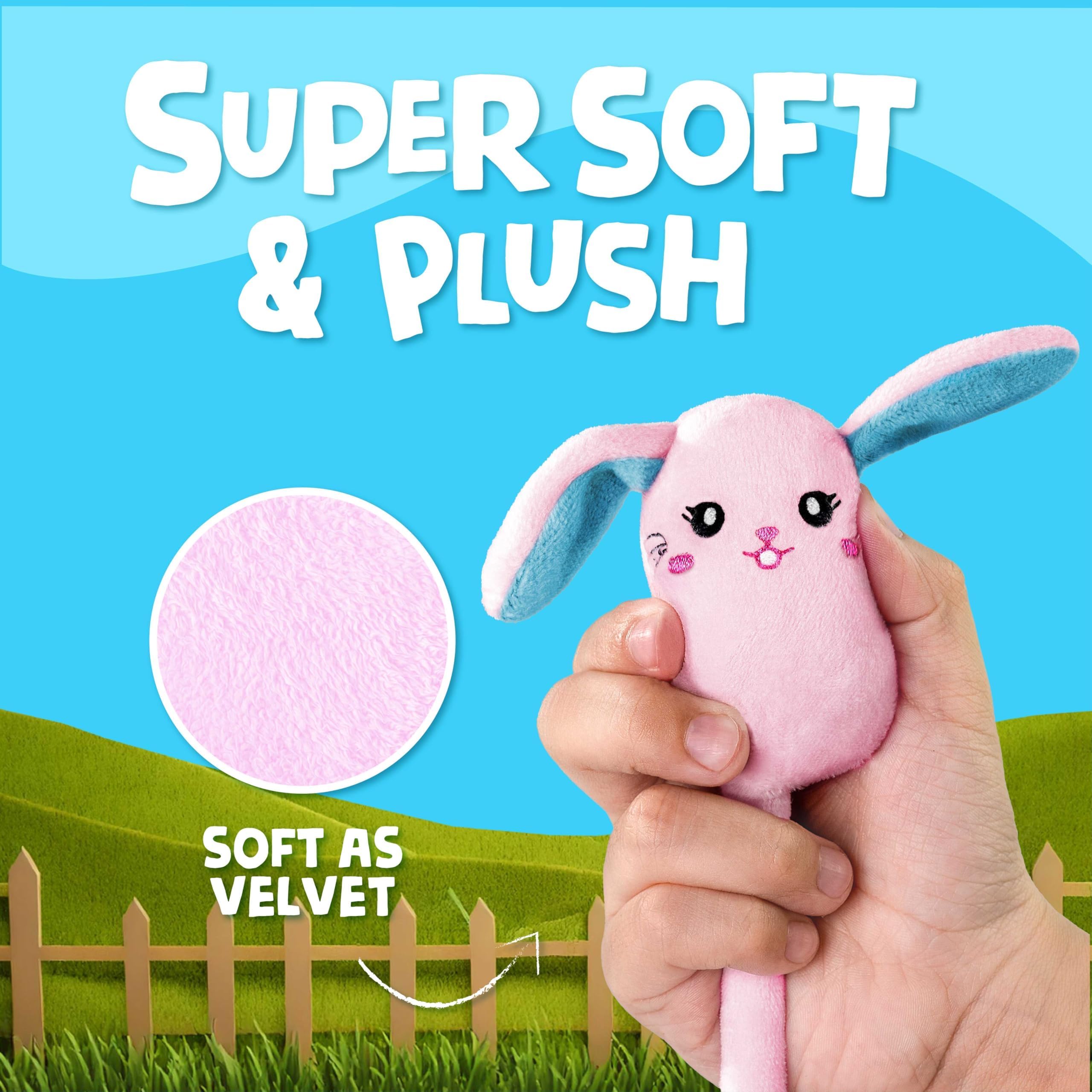 BUNMO Stretch & Write Easter Basket Essentials: 3 pck Cute Gel Pens w/Soft Grip & 6 Refills - Pop Tubes Sensory Toys 4 Pack Large - Easter Basket Stuffers - Non-Mouthable Toy 3+ - Gift for Teens