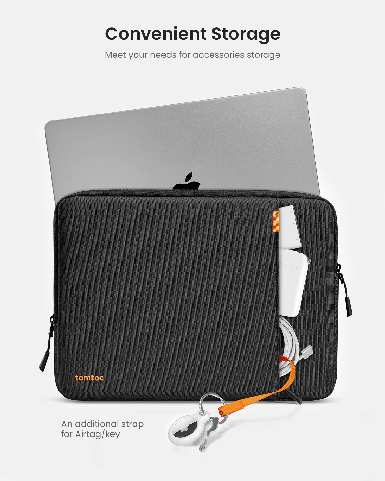 tomtoc 360° Protective Laptop Sleeve for 13-inch New MacBook Air M5/A3449 (2026) M4/A3240, M3/A3113, M2/A2681, M1/A2337, Water-Resistant Computer Case Bag Fits 13" MacBook Neo A18 & MacBook Pro M2/M1