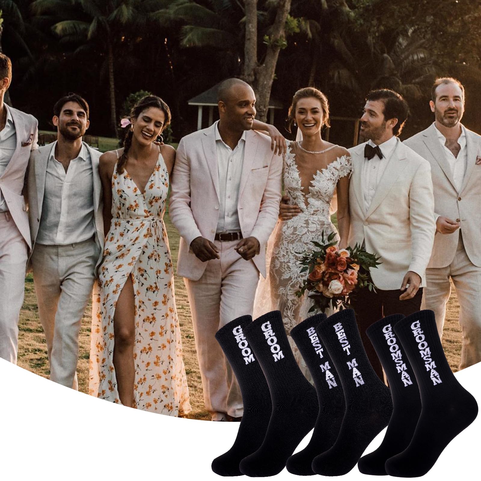 ZXGXLAW 8 Pair Groom Groomsmen Gifts For Men Wedding Gifts Novelty Socks Funny Proposal Gifts Bestman