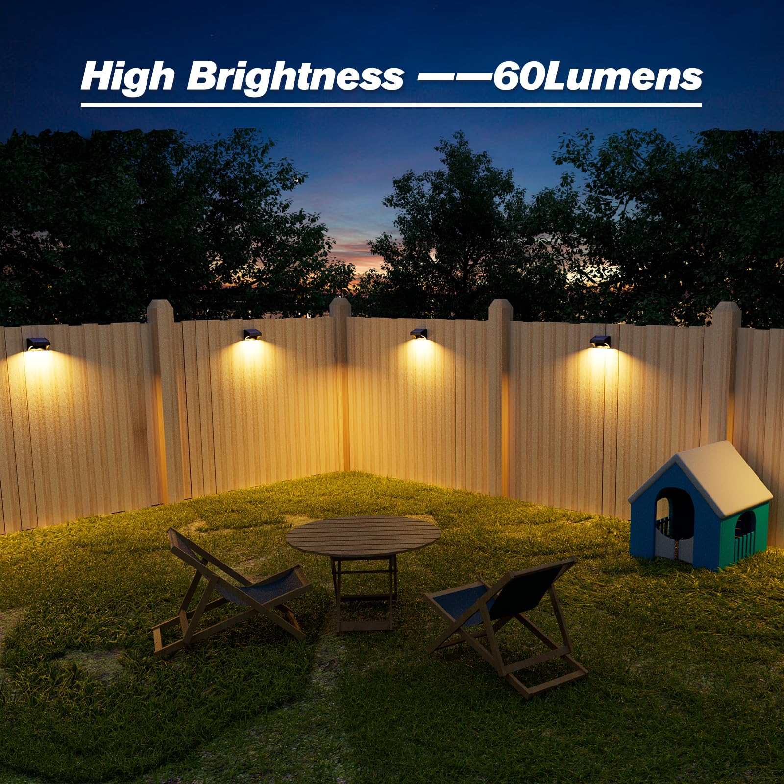 Aulanto Solar Fence Lights 12 Pack, 60 Lumen Warm White and Cool White, Fence Solar Lights Outdoor IP65 Waterproof, Outdoor Lighting Decor for Backyard,Garden,Fence,Wall,Deck Railing,Stairs.