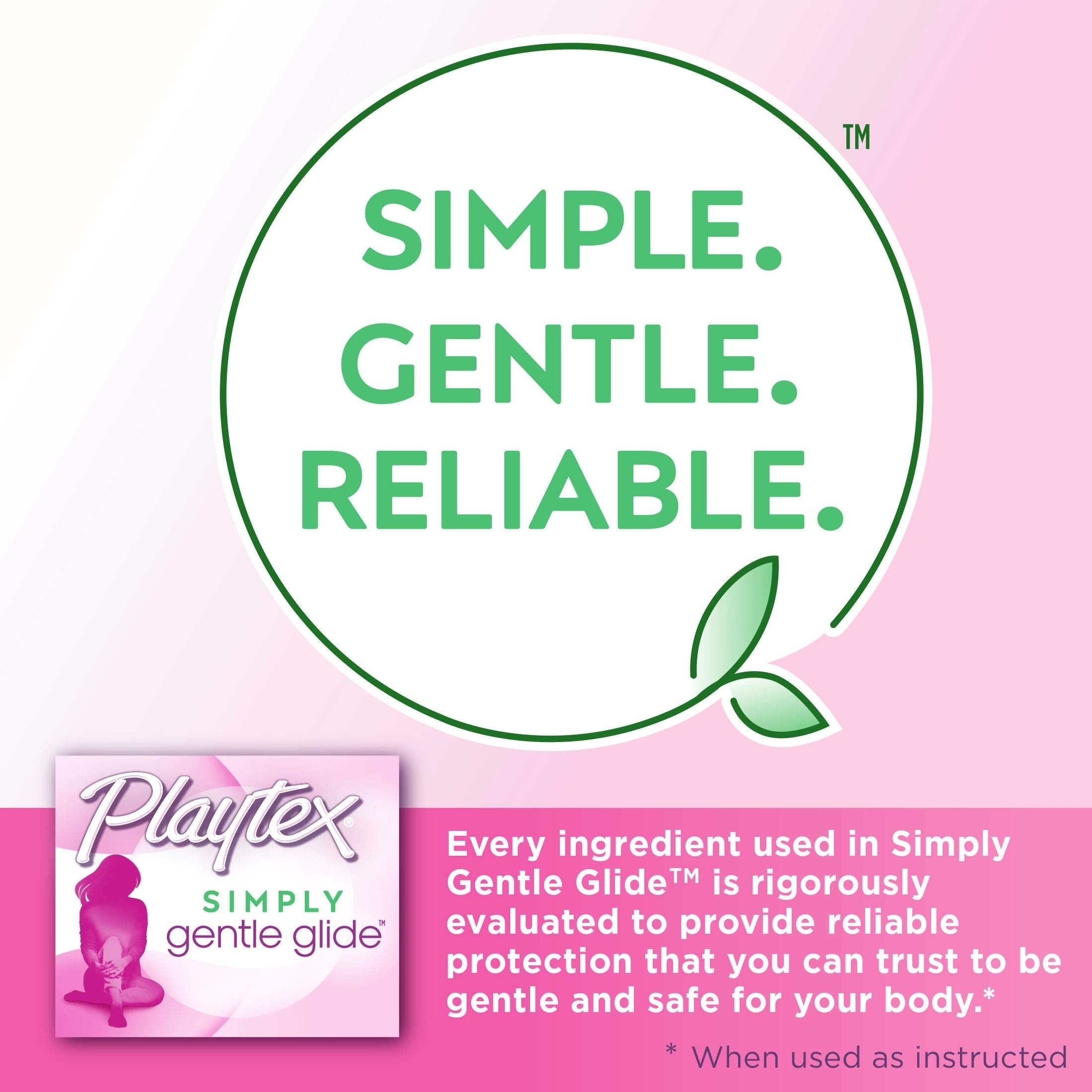 Playtex Simply Gentle Glide Tampons, Super Plus Absorbency, Fragrance-Free - 36ct