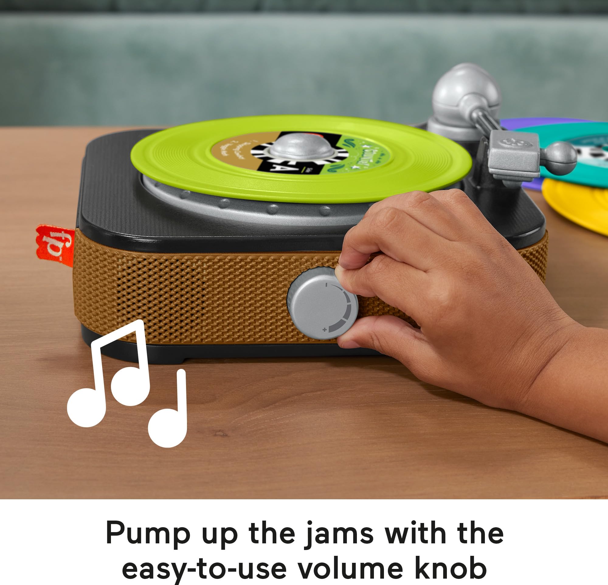 Fisher-Price Musical Toy, Rockin’ Record Player for Preschool Pretend Play for Kids Ages 3+ Year