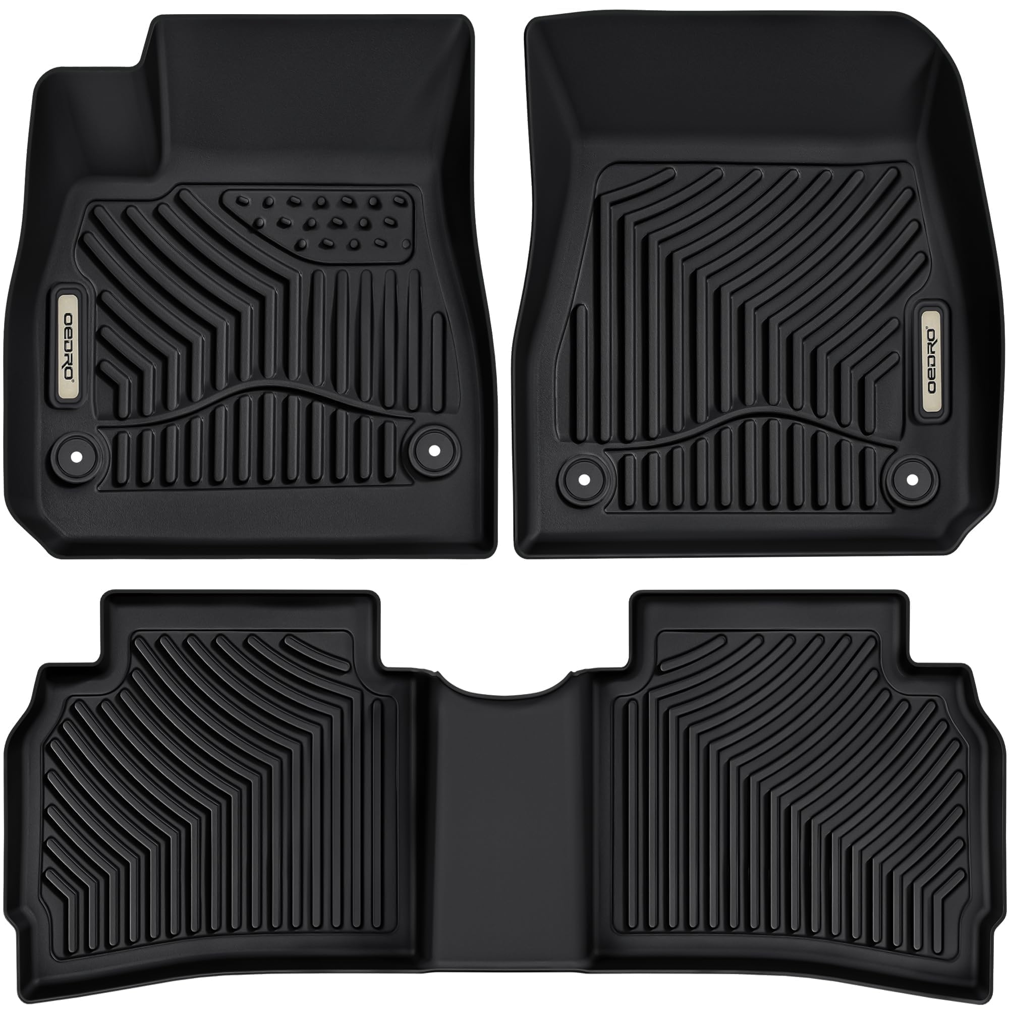 OEDRO Floor Mats Fit for 2016-2025 Chevy Malibu, Custom Fit Malibu 2025 Floor Liners All Weather Protection Car Mats TPE Accessories, 1st and 2nd Row Floor Liners