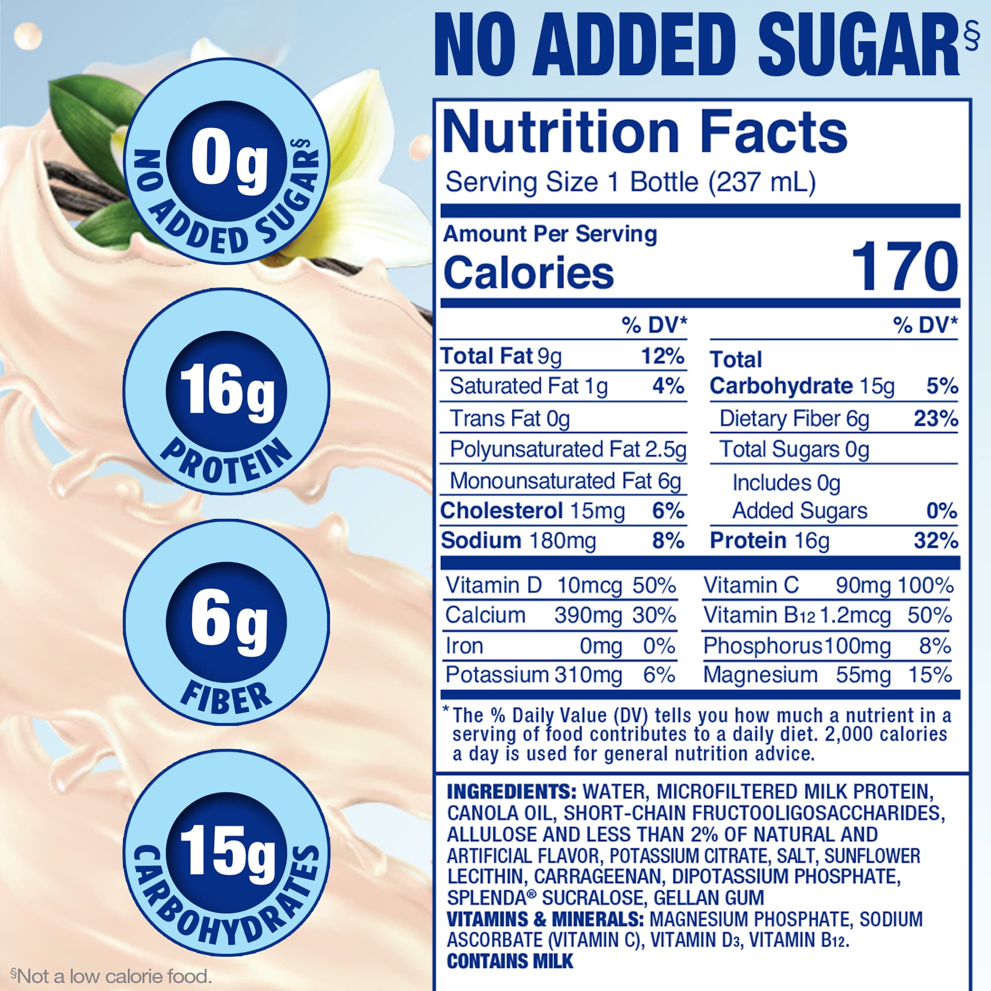 SPLENDA Diabetes Care Shakes - Meal Replacement Shake, French Vanilla, 8 Fl Oz (Pack of 24)