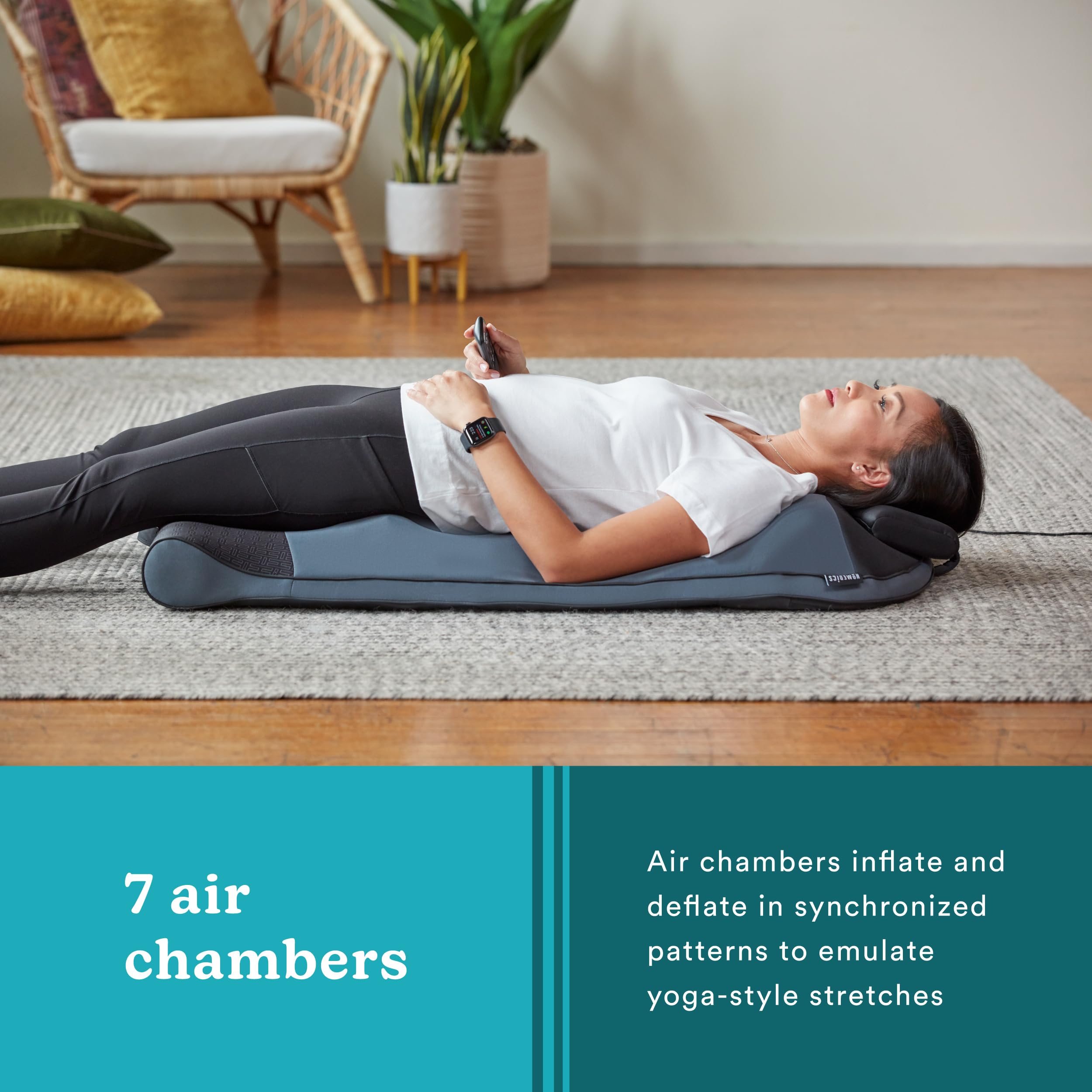 HoMedics Body Flex Back Stretching Mat with Heat, 6 Stretching Programs and 3 Intensity Levels with Removable Memory Foam Pillow for Full Body Coverage, Portable for Yoga, Athletes, Home Gym