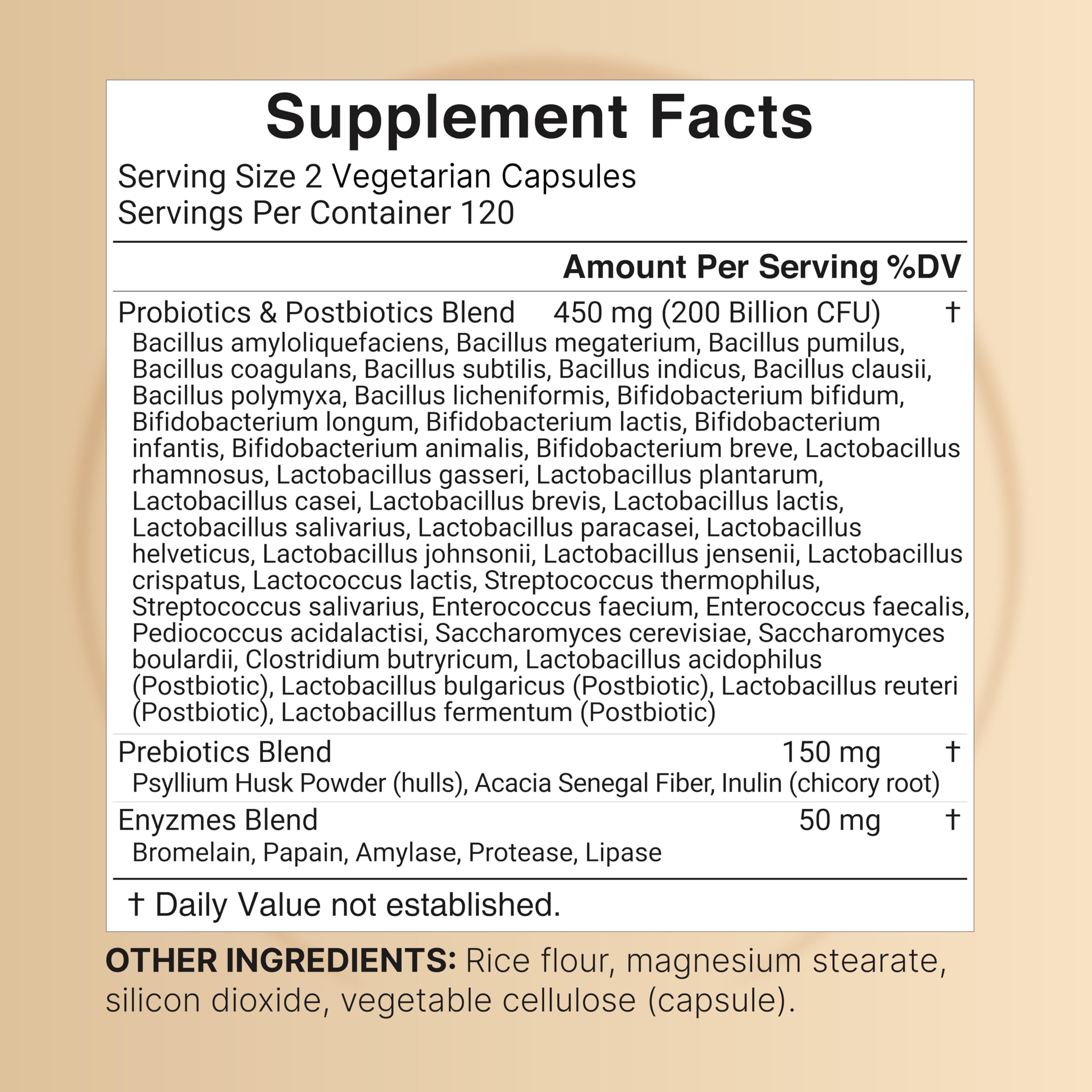 Probiotic 200 Billion CFU – 40 Strains Per Serving | 240 Veggie Capsules with Prebiotics and Probiotics for Digestive Health – Gut Health & Bloating Support | Daily Probiotics for Women & Men