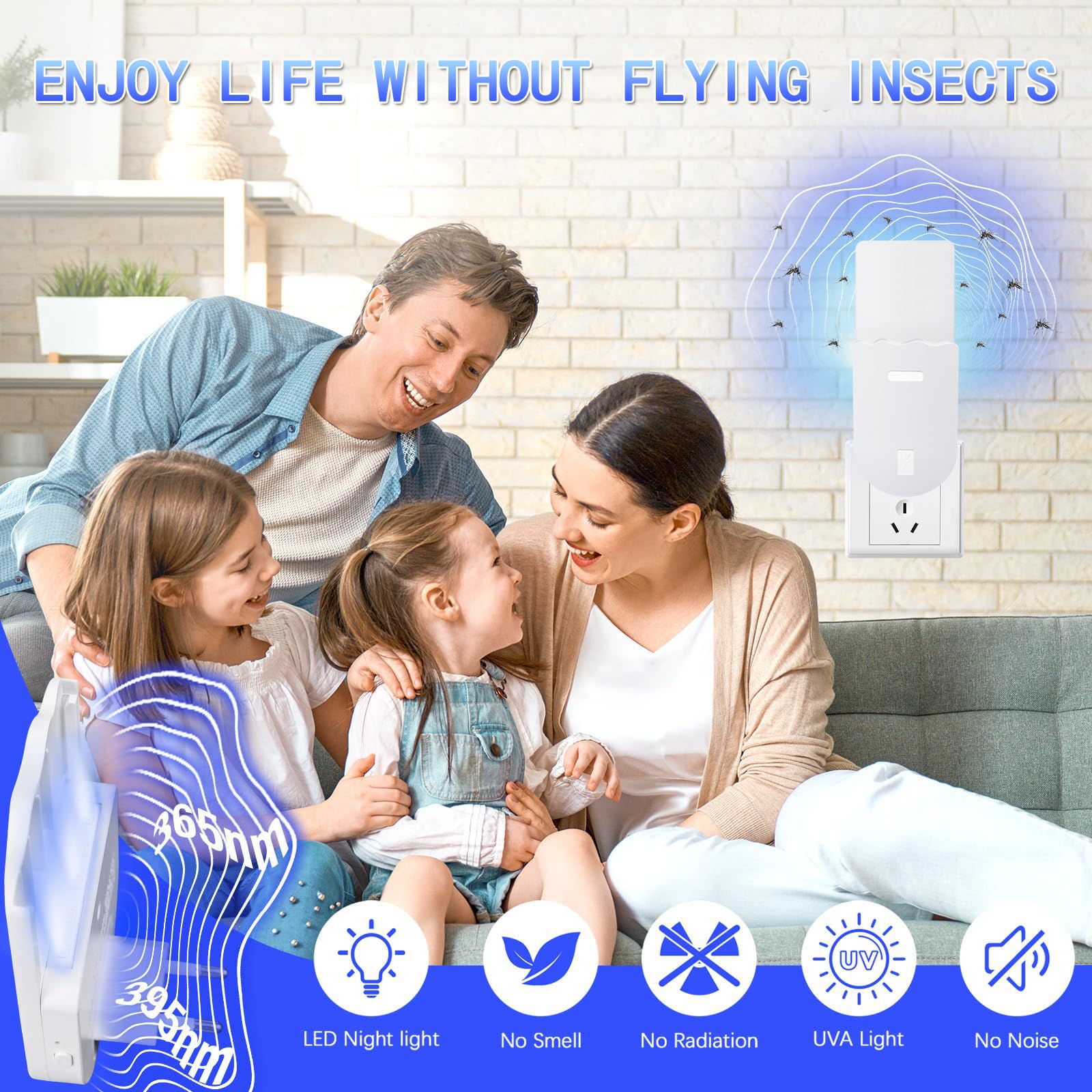 Fruit Fly Traps for Indoors, Fly Trap Indoor, 2 in 1 Flying Insect Trap Indoor Plug in, Indoors Fly Trap Attract Flies, Fruit Flies, Gnat, Mosquito (1 Device+5 Refills)