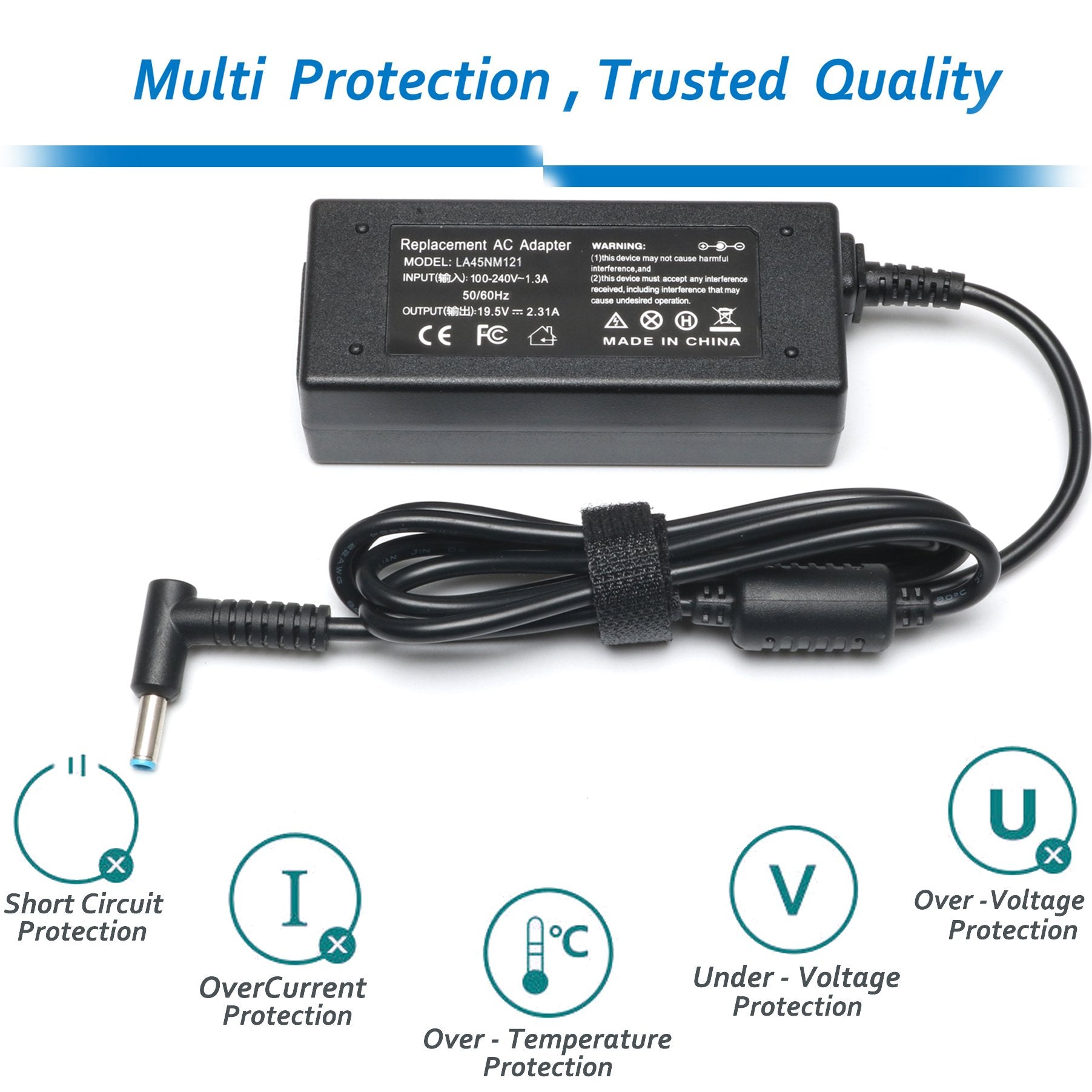 45W Laptop Charger for HP 15-CS 15-CP 15-DA 15-DB 15-DY 15-EF 15-FD:15-ef0023dx ef0021nr ef0875ms 15-fd0083wm 15-cs3055wm 15-cs3075wm 15-cp0053cl 15-dy2024nr 15-dy1751ms dy1731ms dy0013dx dy2021nr