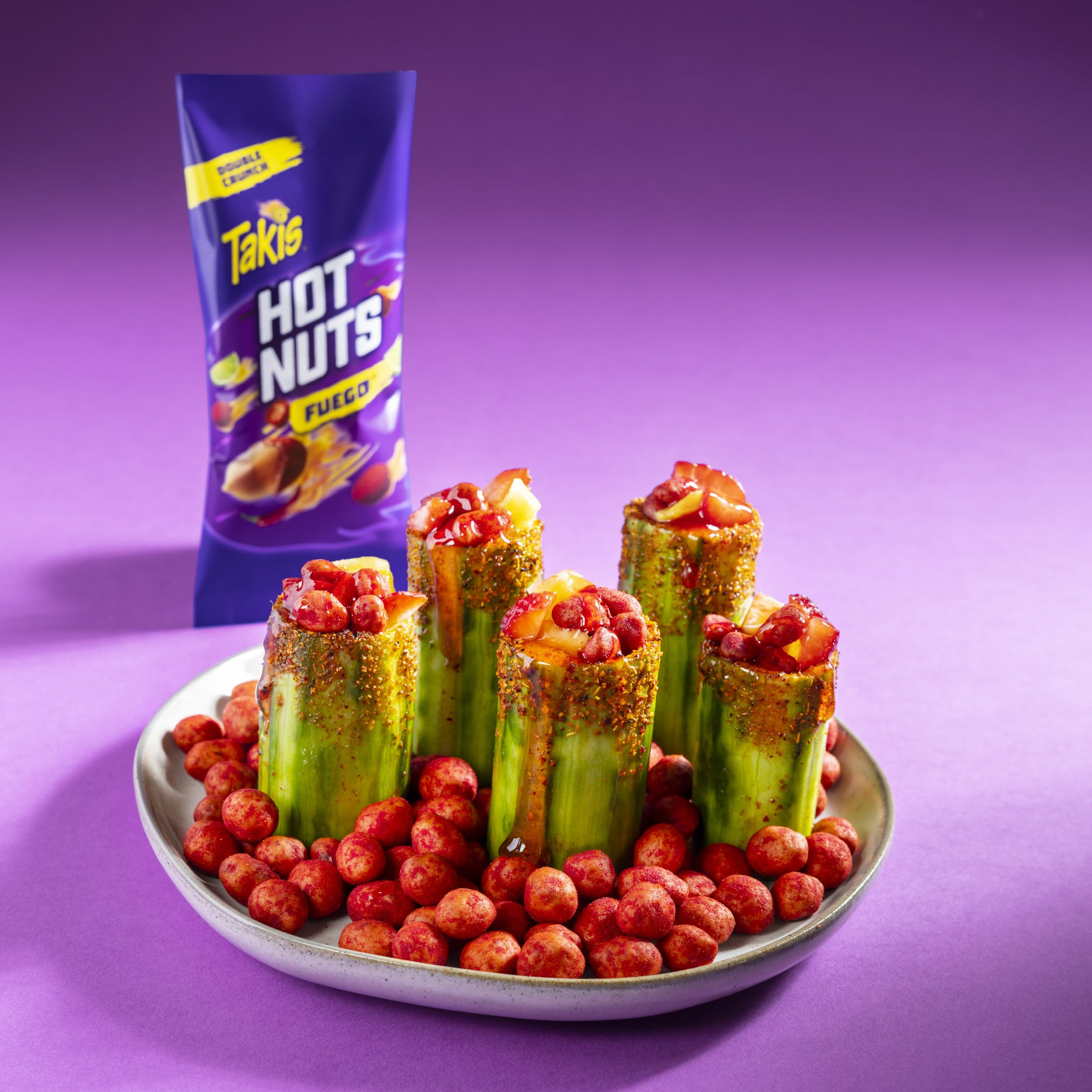 Takis Fuego Hot Nuts 12 pc / 3.2 oz Snack Size Box, Hot Chili Pepper & Lime Flavored Extreme Spicy Double-Crunch Peanuts