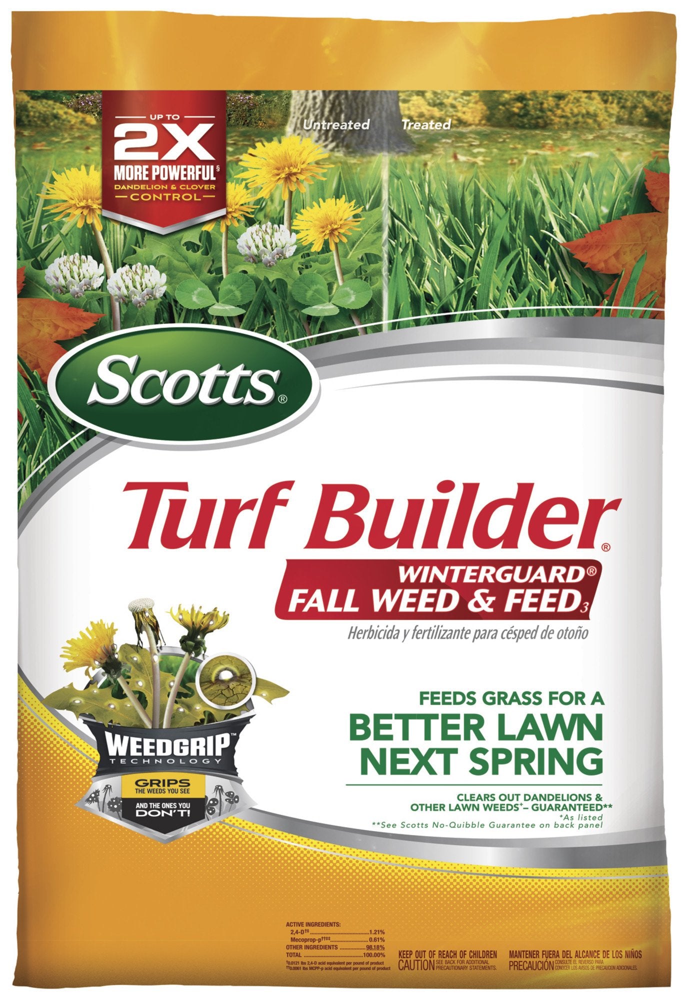 Scotts Turf Builder WinterGuard Fall Weed & Feed3, Weed Killer Plus Fall Fertilizer, 5,000 sq. ft., 14.29 lbs.