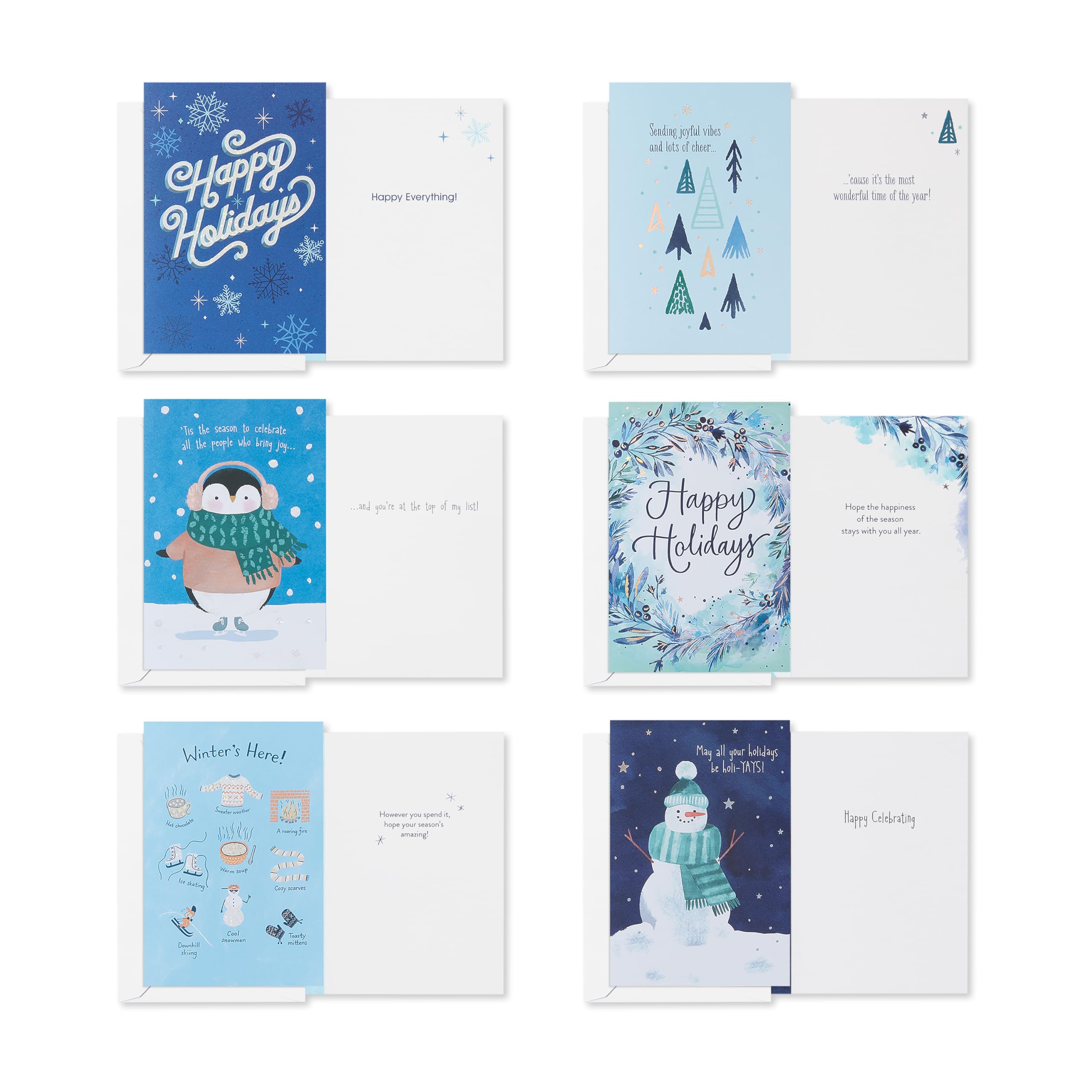 American Greetings Christmas Cards with Envelopes, Happy Holidays (15-Count)