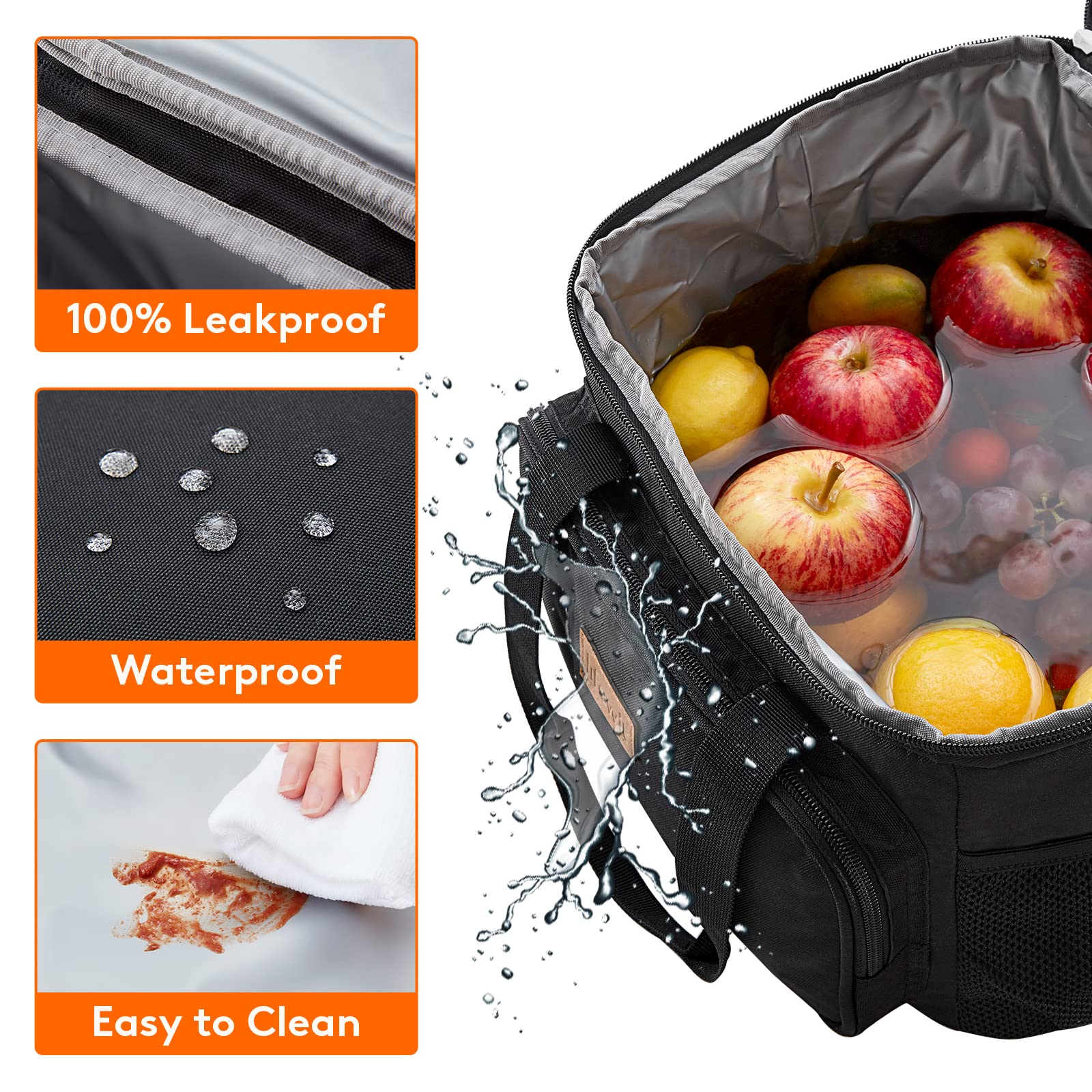 Lifewit Large Lunch Bag Insulated Lunch Box Soft Cooler Cooling Tote for Adult Men Women, Black 24-Can (15L)