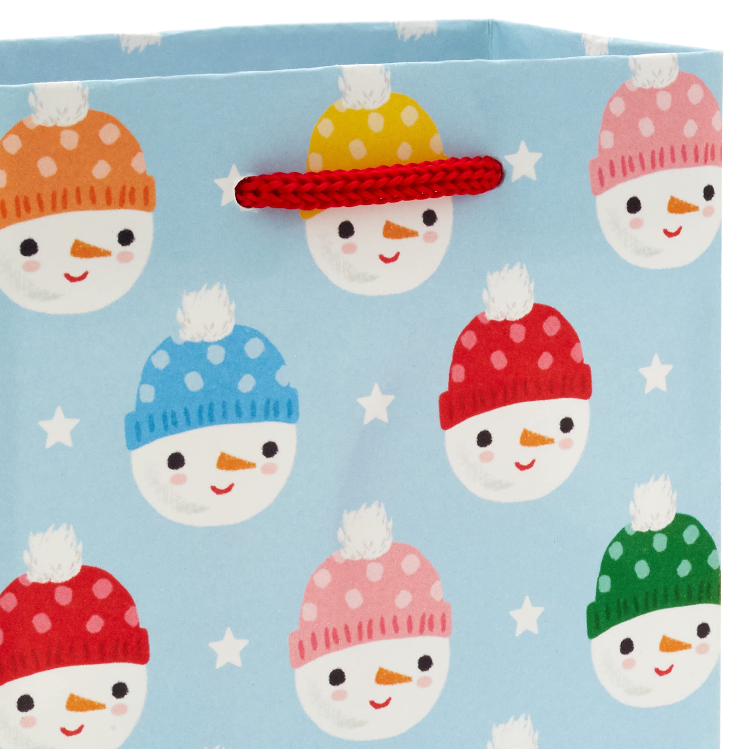 Hallmark Christmas Gift Bag Assortment (8 Bags: 2 Small 5", 3 Medium 8", 3 Large 11") Pink, Mint Green, Red, Blue, Yellow, "Merry Everything," "Let It Snow," "Happy Bright," Penguins, Snowmen, Santa