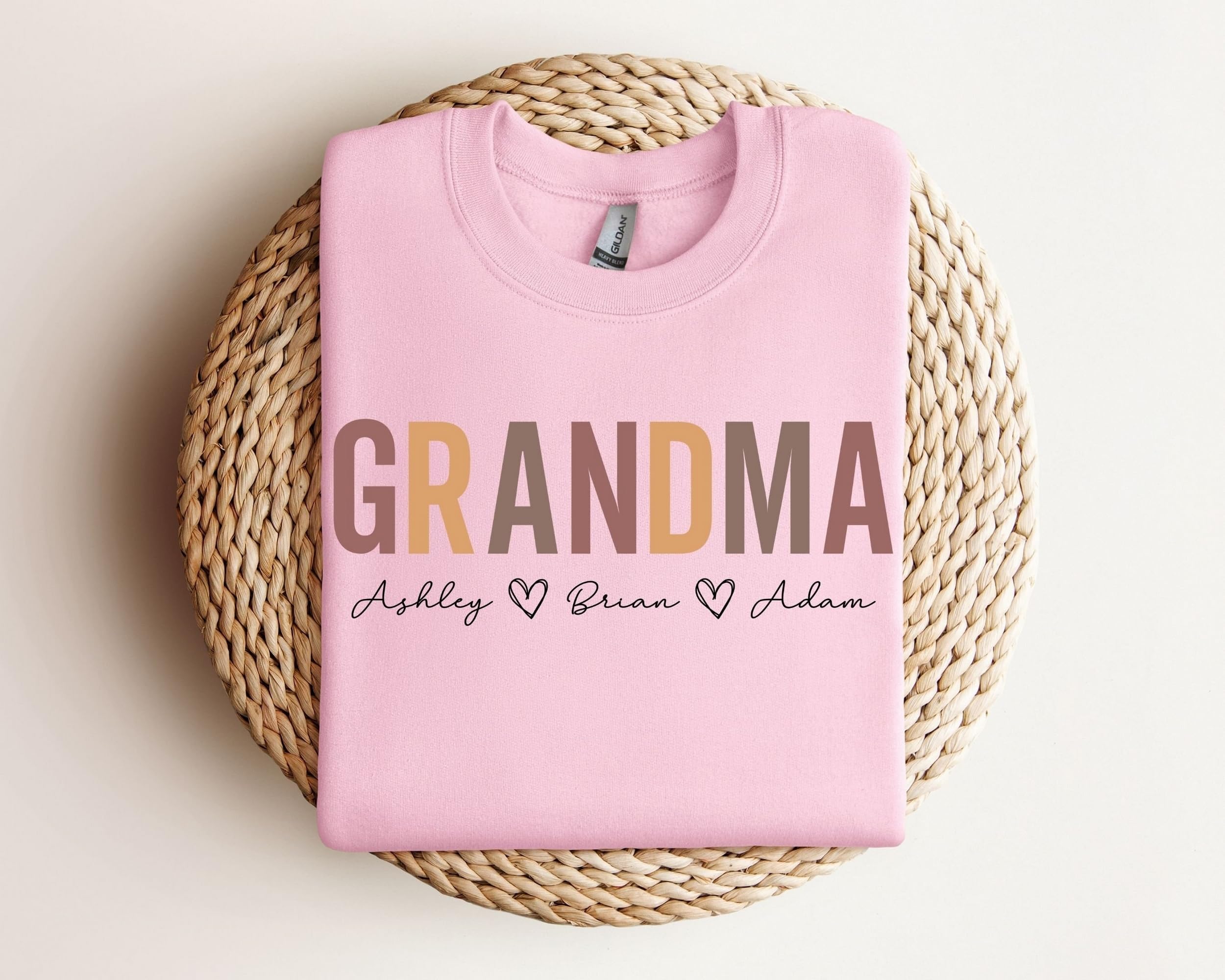 NAZENTI Personalized Grandma Sweatshirt,Custom Nickname with Kids Name, Mothers Day Shirt, Gift for Christmas Birthday (01 Grandma)