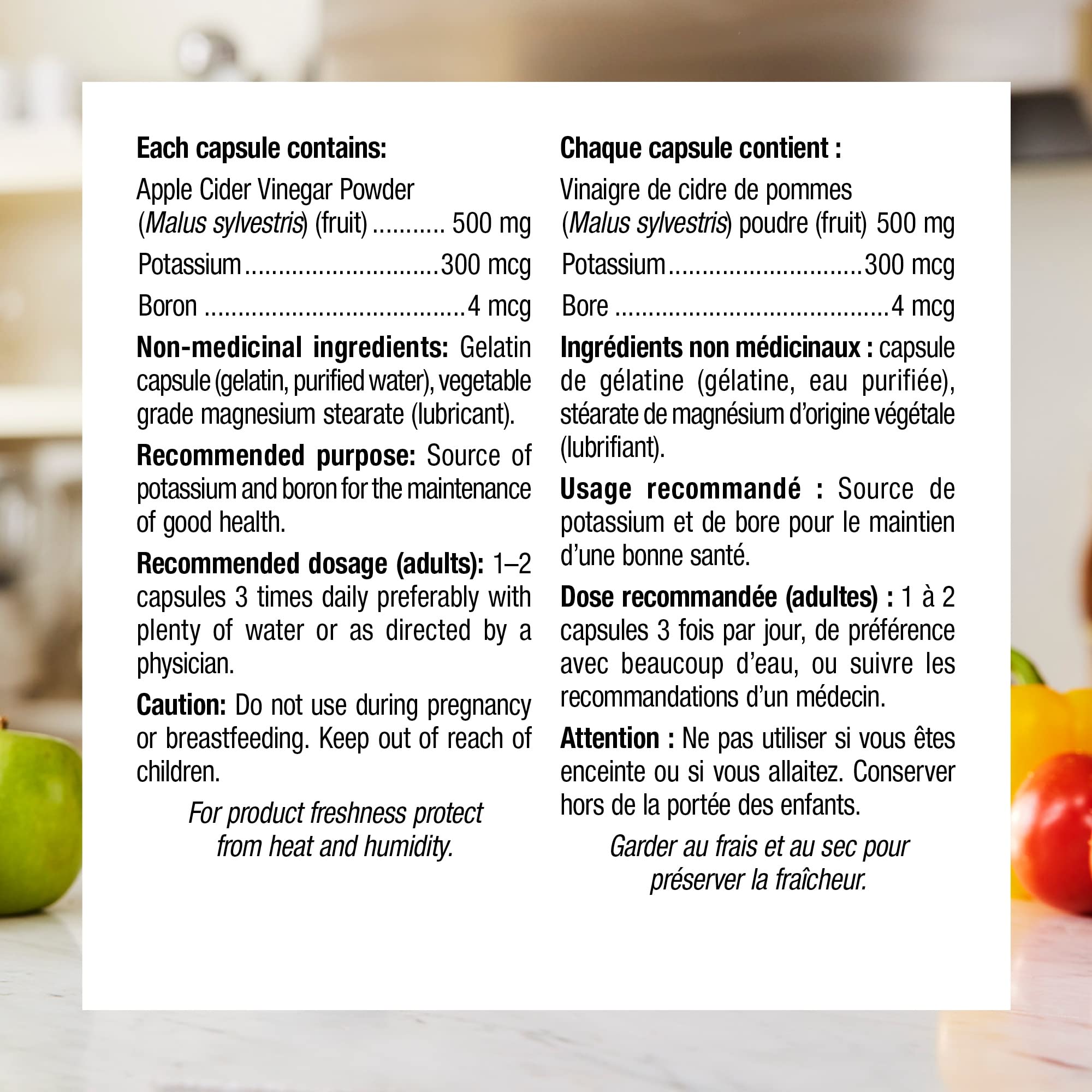 Webber Naturals Apple Cider Vinegar 500 mg, 240 Capsules