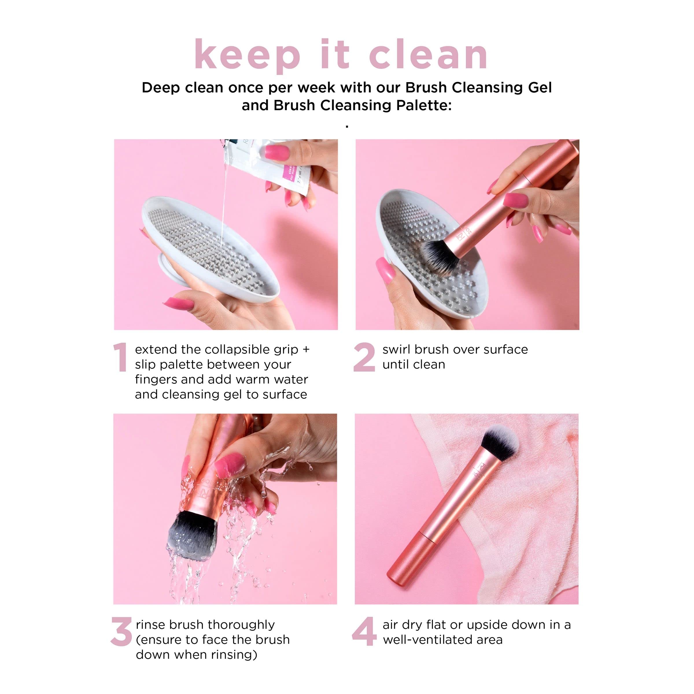 Real Techniques Miracle Deep Cleansing Gel, Brush Cleaner Gel For Deep Cleaning Tools, For Makeup Brushes & Makeup Sponges, Remove Product Build-Up, Cruelty-Free, 4 fl. oz./118 ml Bottle