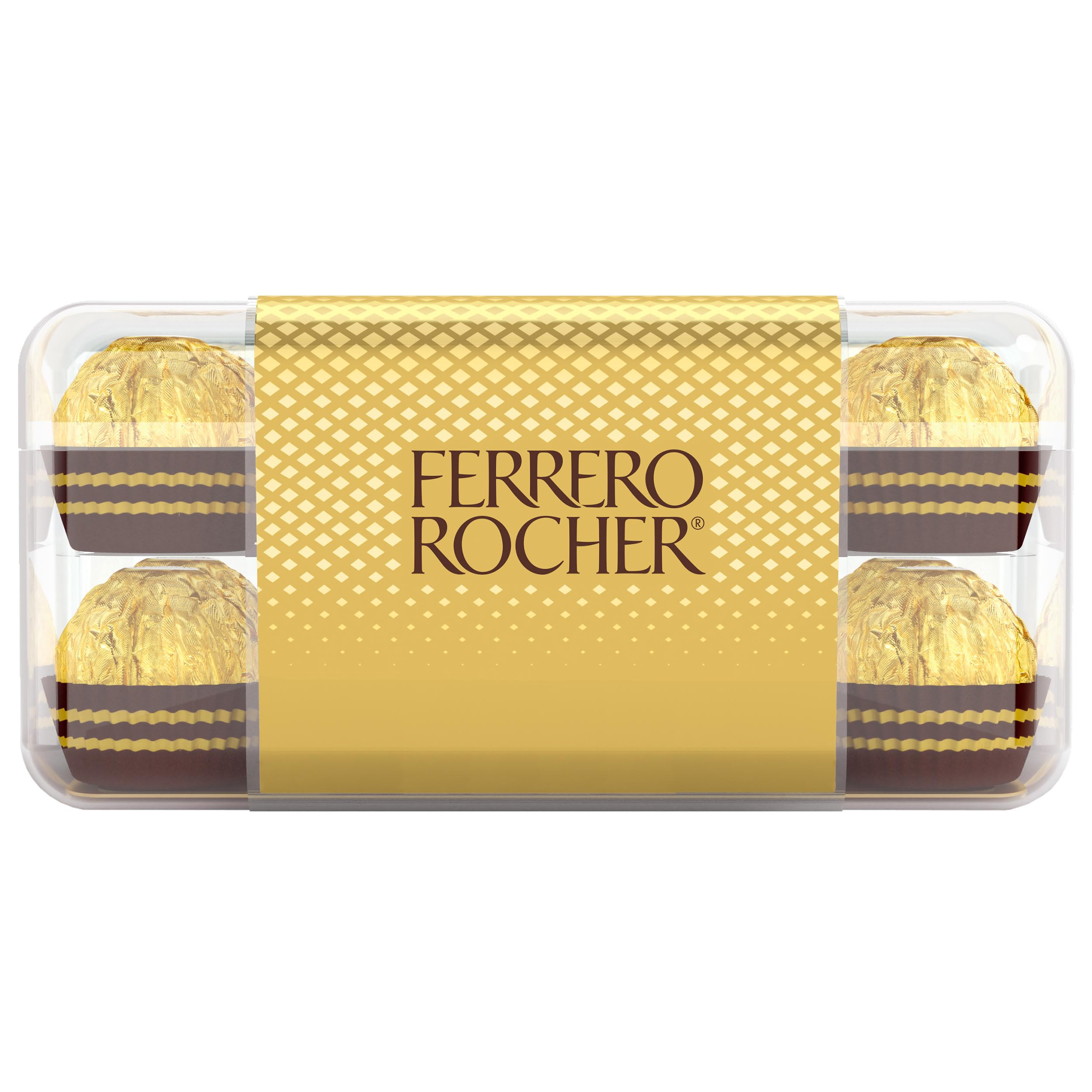 Ferrero Rocher, 16 Count, Gourmet Milk Chocolate Hazelnut, Chocolate Gift Box, Individually Wrapped, 7 oz