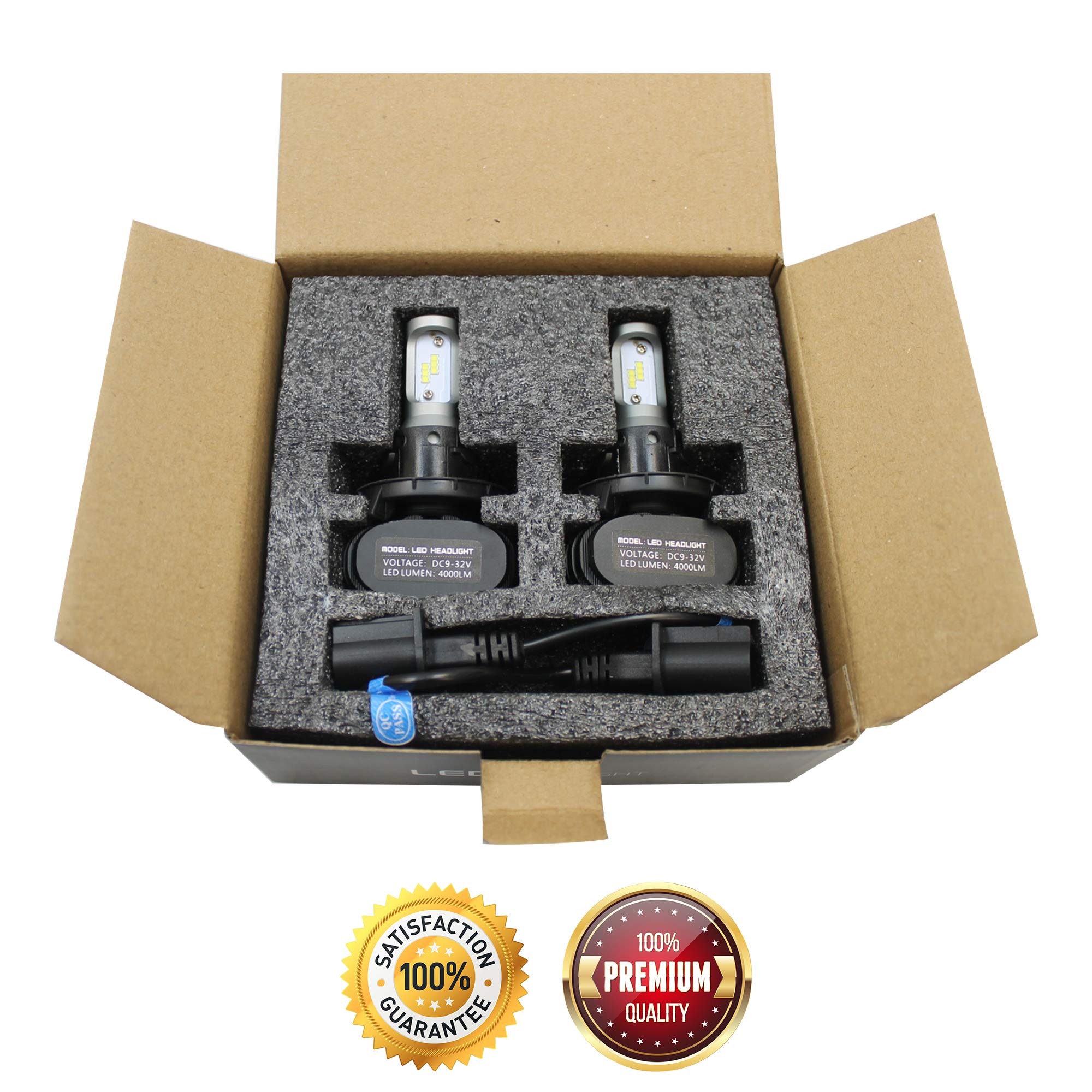 Bevel Engineering Premium LED Upgrade Kit - H13/9008 LED Headlight Kit - Compatible with Polaris - Ranger - RZR General – 2 Pack Low and High Beam Lamp Set – Fan Less 4000LM LED Replacement Bulb Kit