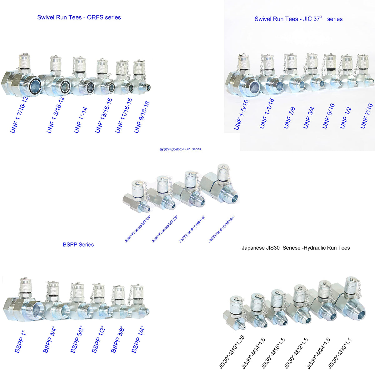 XZT 70DC Hydraulic Pressure Test Coupling Kit,Pressure gauges Set,Test Hose,BSPP ORFS JIC Hydraulic Swivel Run tees Set Repair Tools for Most Excavator Construction Machinery