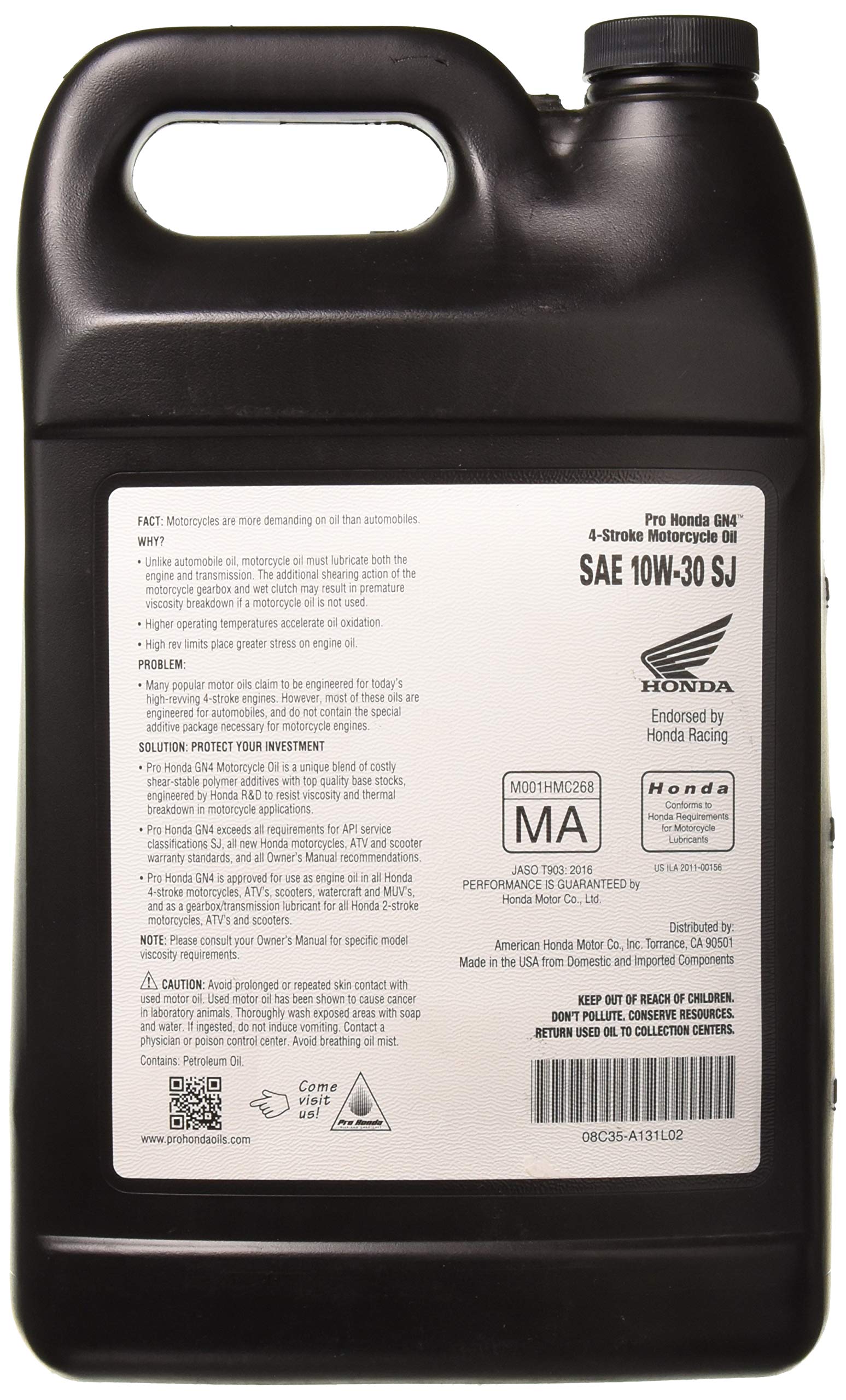 Honda Pro GN4 Motor Oil - 10W30-1 Gallon/-