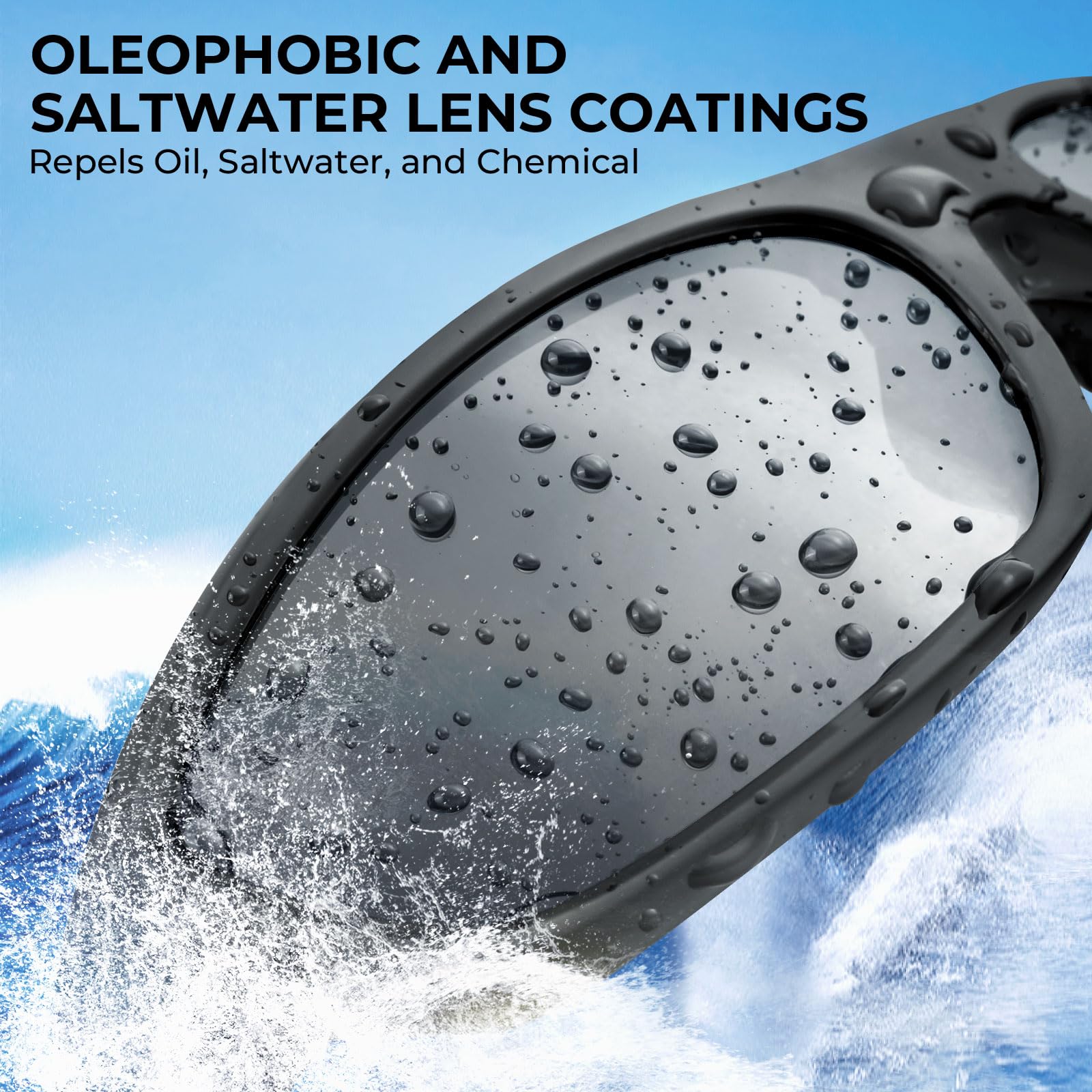 KastKing Hiwassee Polarized Sport Sunglasses for Men and Women, Matte Smoke Crystal Frame,Smoke Lens