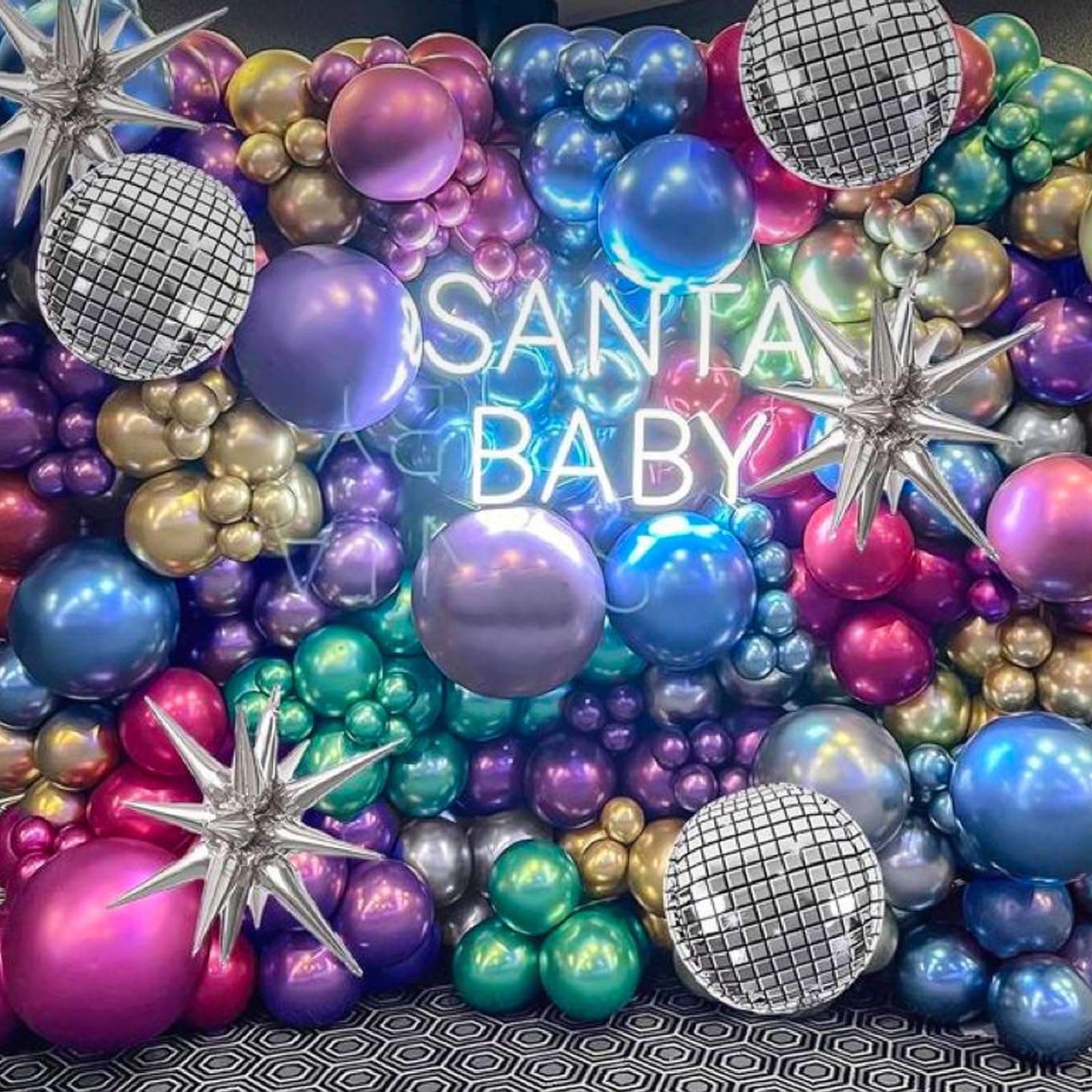 PartyWoo Metallic Balloons 66pcs 12 Inch Metallic Blue Silver Gold Purple Pink Green Rose Gold Latex Balloons for Baby Shower Wedding Engagement Unicorn Rainbow Birthday Party Decorations