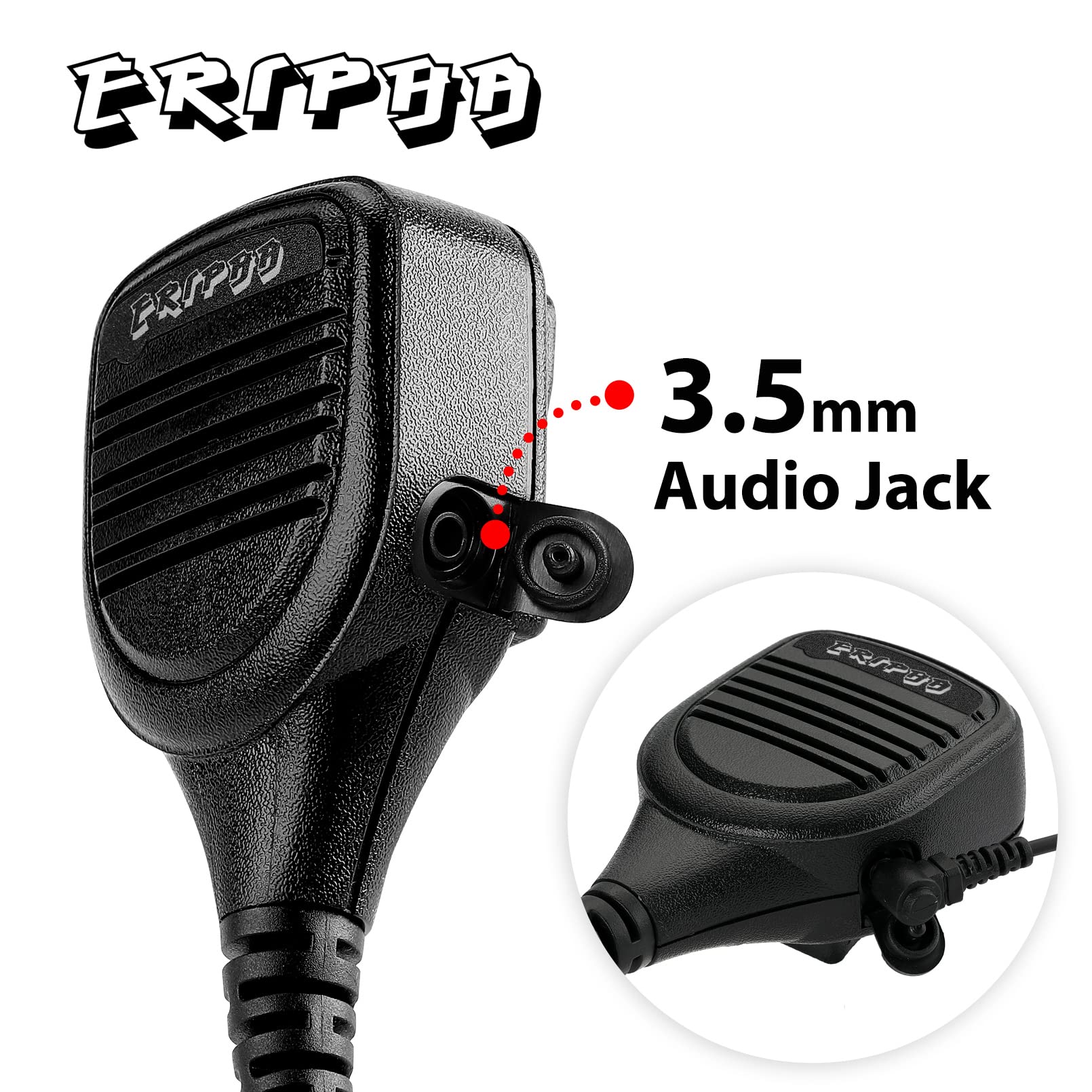 ERIPHA Speaker Microphone with PTT Compatible with Motorola XPR 3000 3000e 3300 3300e 3500 3500e Walkie Talkie Two Way Radio Reinforced Cable