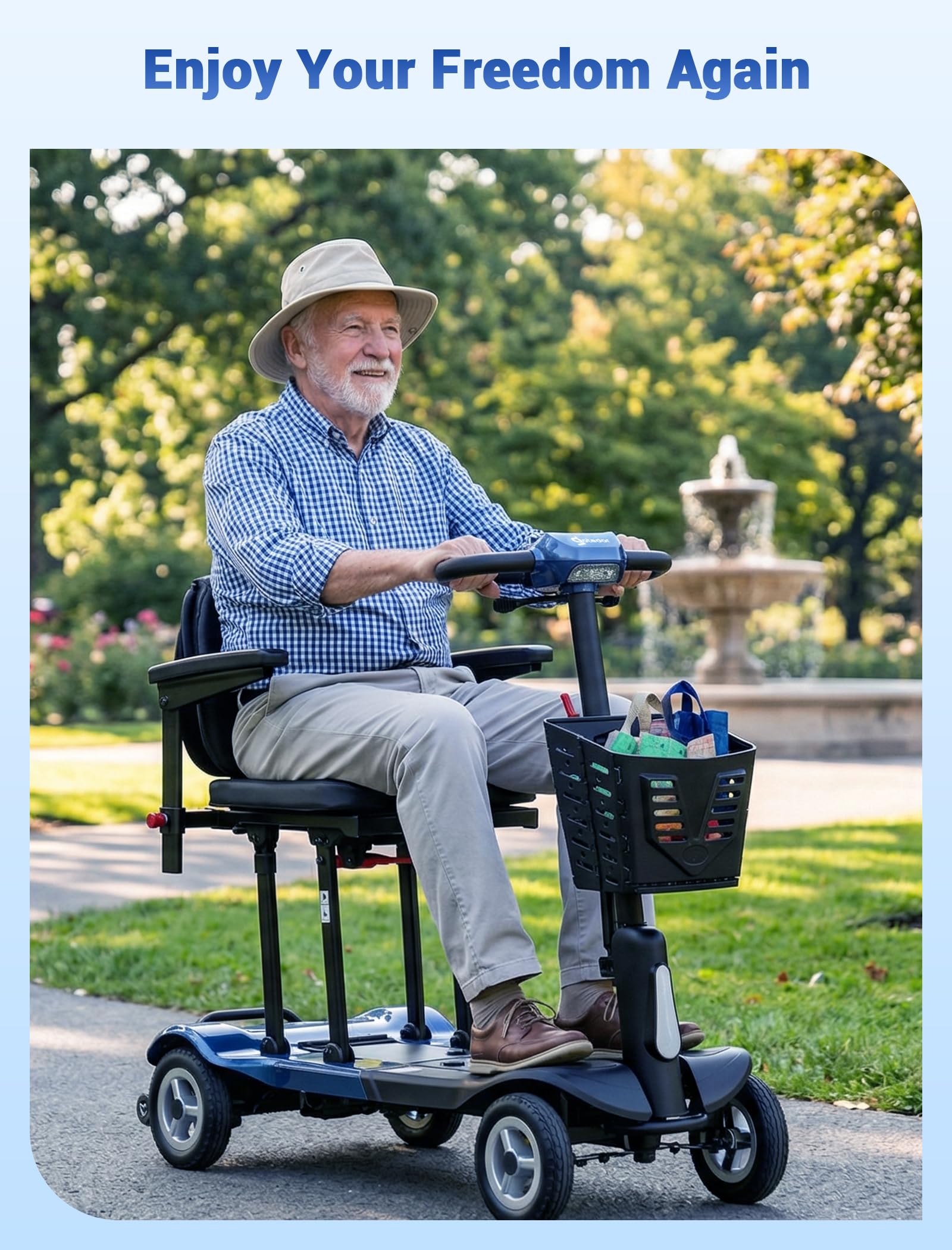 [2026 Upgrade] Aotedor Ultra Lightweight Mobility Scooters for Adults, 36Lbs Foldable Motorized Scooter for Seniors with 2 Lithium Batteries All Terrain Electric Power Scooter Airline Approved
