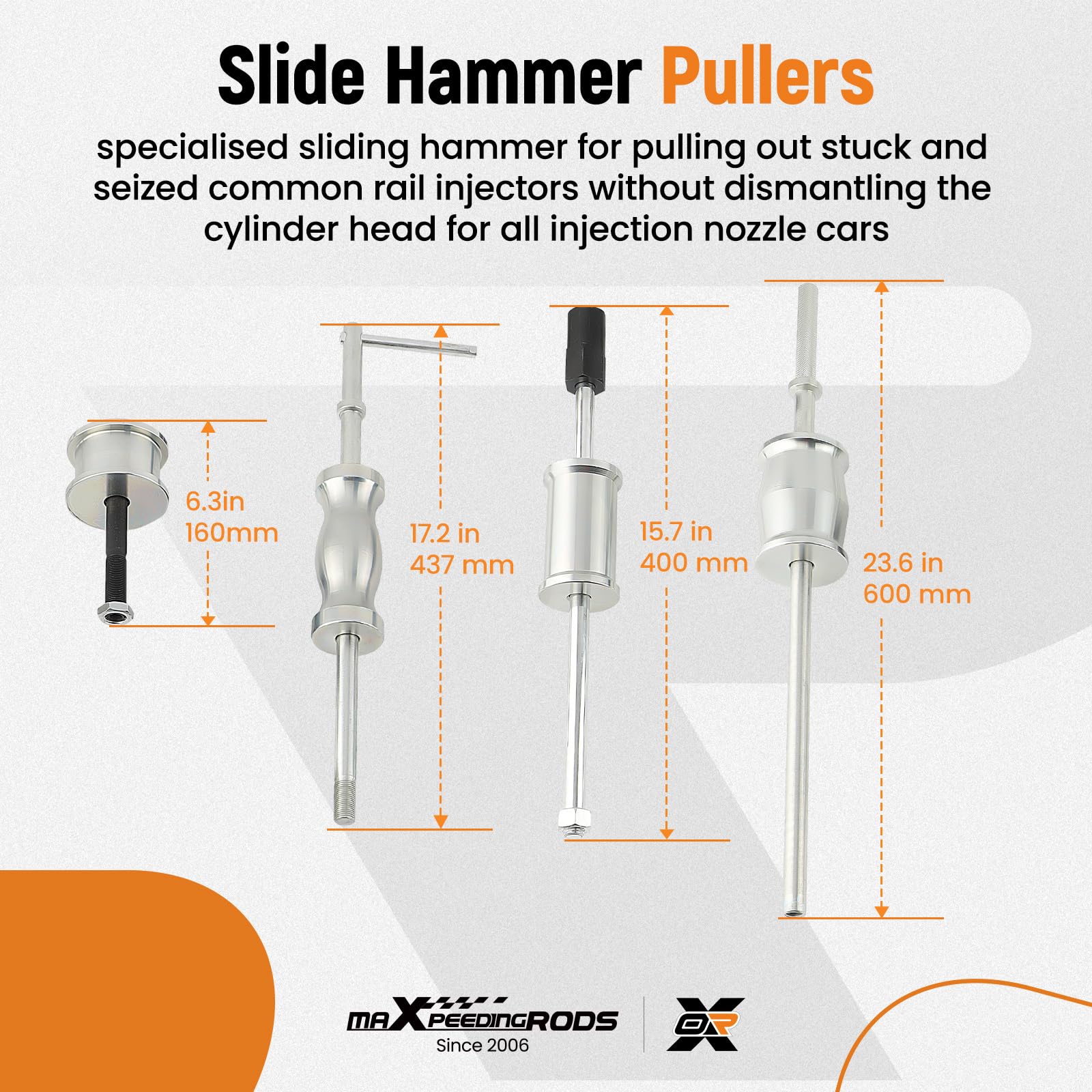 maXpeedingrods 40 Pcs Diesel Fuel Injector Puller Removal Tool, Auto Truck Diesel Injector Extractor Removal Tool, Slide Hammer Fuel Injector Removal Tool Kit for Diesel Engines