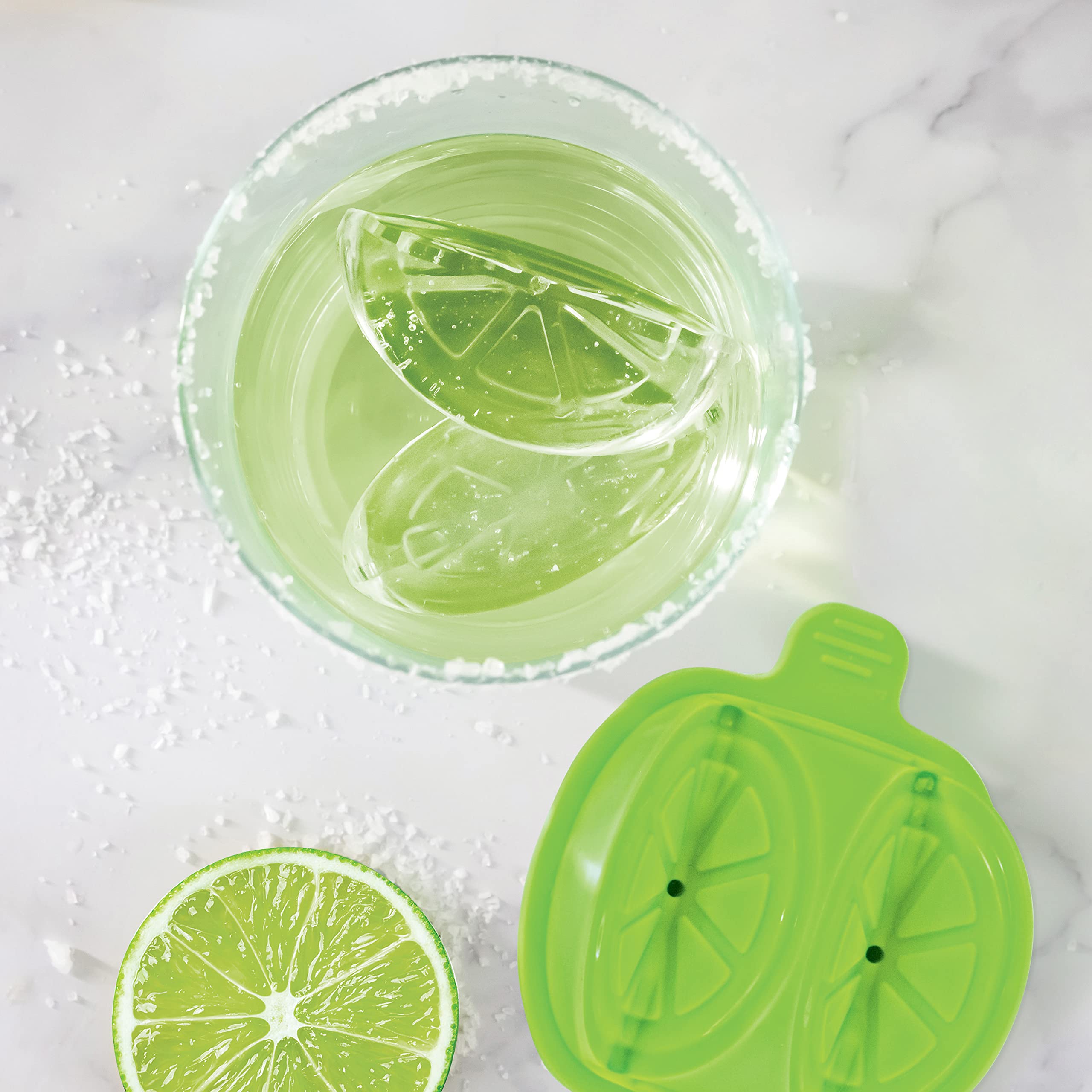 Tovolo Lime Wedge Ice Molds (Set of 2) - Slow-Melting, Leak-Free, BPA-Free/Great for Whiskey, Cocktails, Fun Drinks, and Gifts